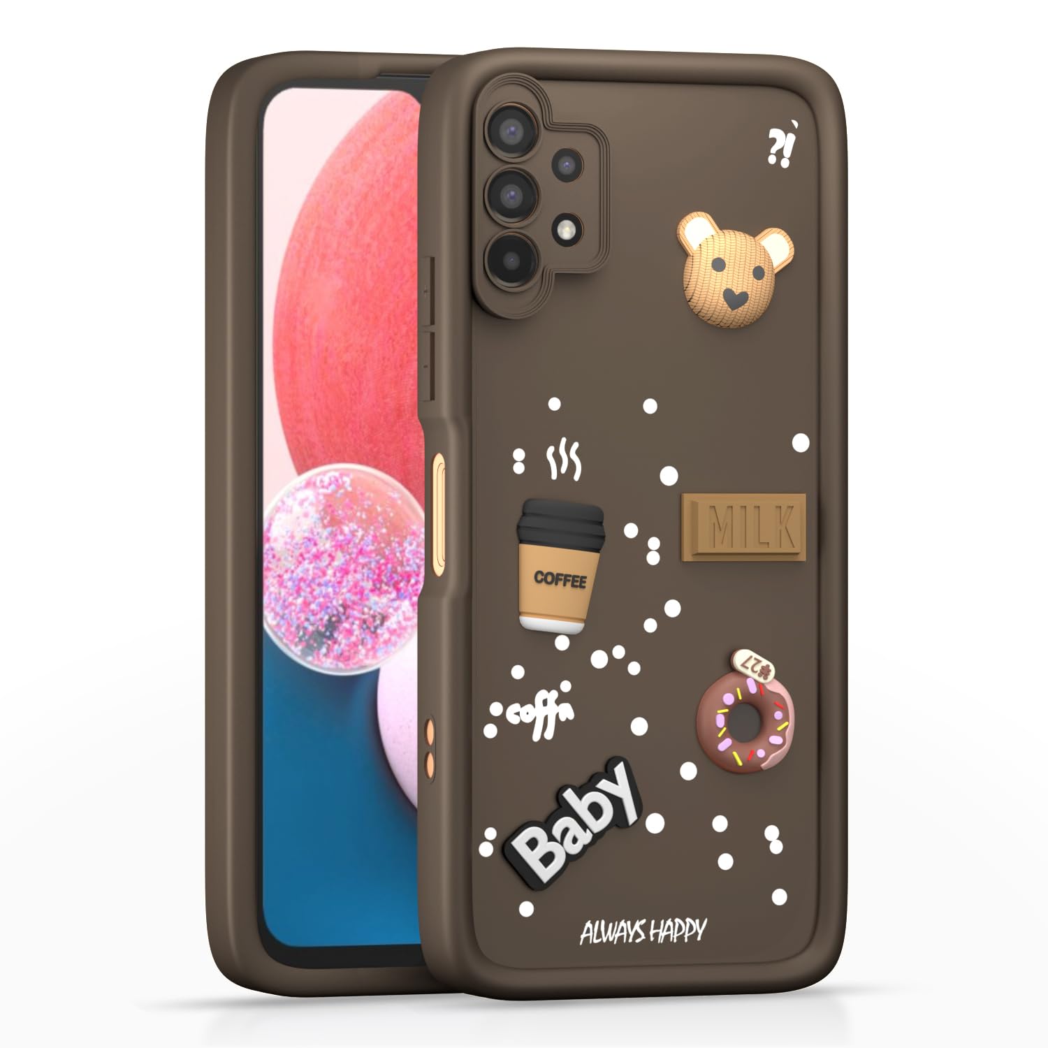 Brown Silicone phone cover for Samsung A13 4G/A13 5G – Pikkme