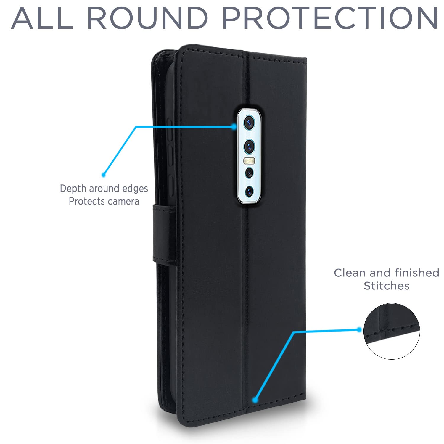 Pikkme black mobile flip cover for Vivo V17 Pro – photo 4