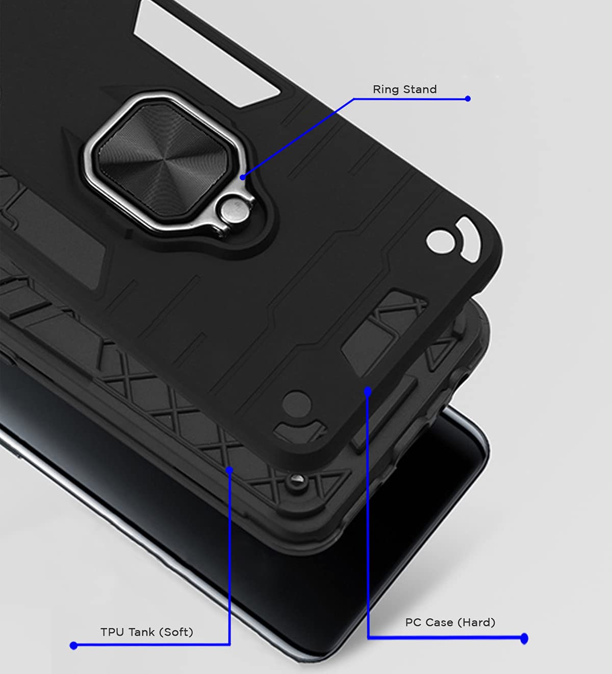 Black D5 Tough Armor mobile back cover for Mi A1 – Pikkme – photo 2
