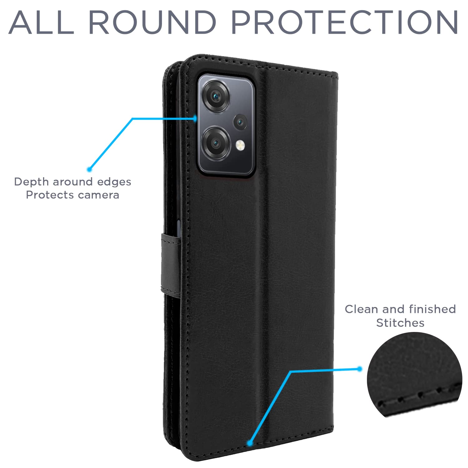 Pikkme Oneplus Nord Ce 2 Lite 5G Flip Vintage Flip Cover (Black)