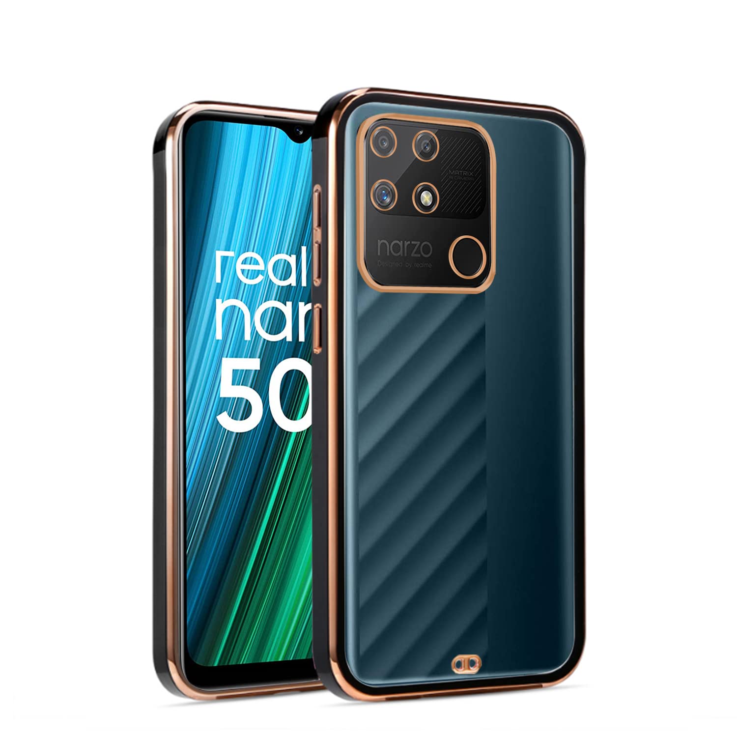 Pikkme black mobile cover for Realme Narzo 50A
