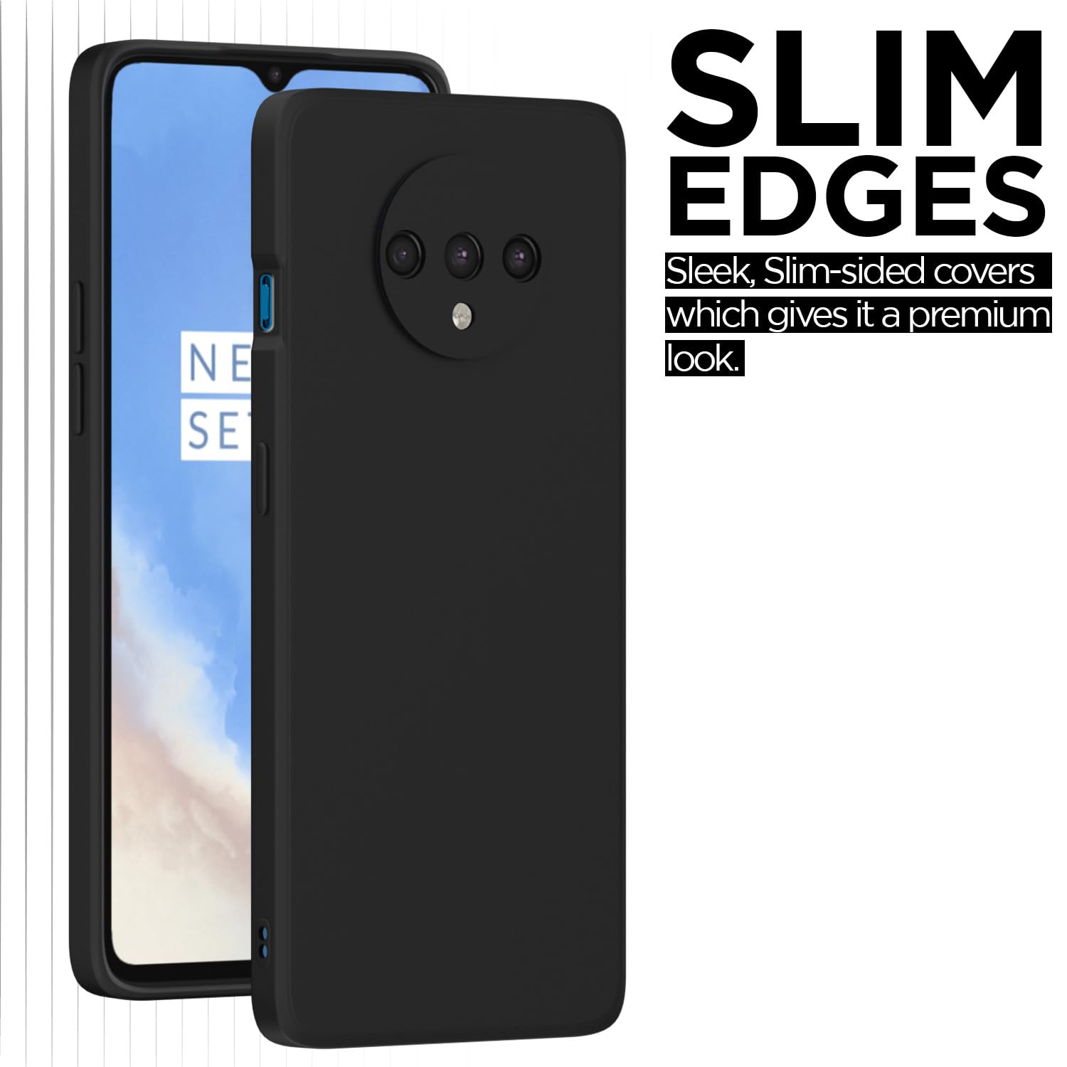 Pikkme OnePlus 7T Liquid Silicone Back Cover | Black