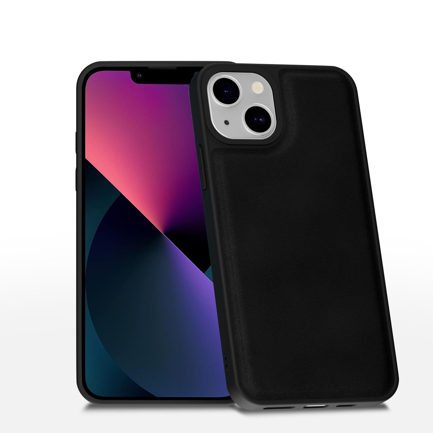 Pikkme black Leather mobile back cover for iPhone 13