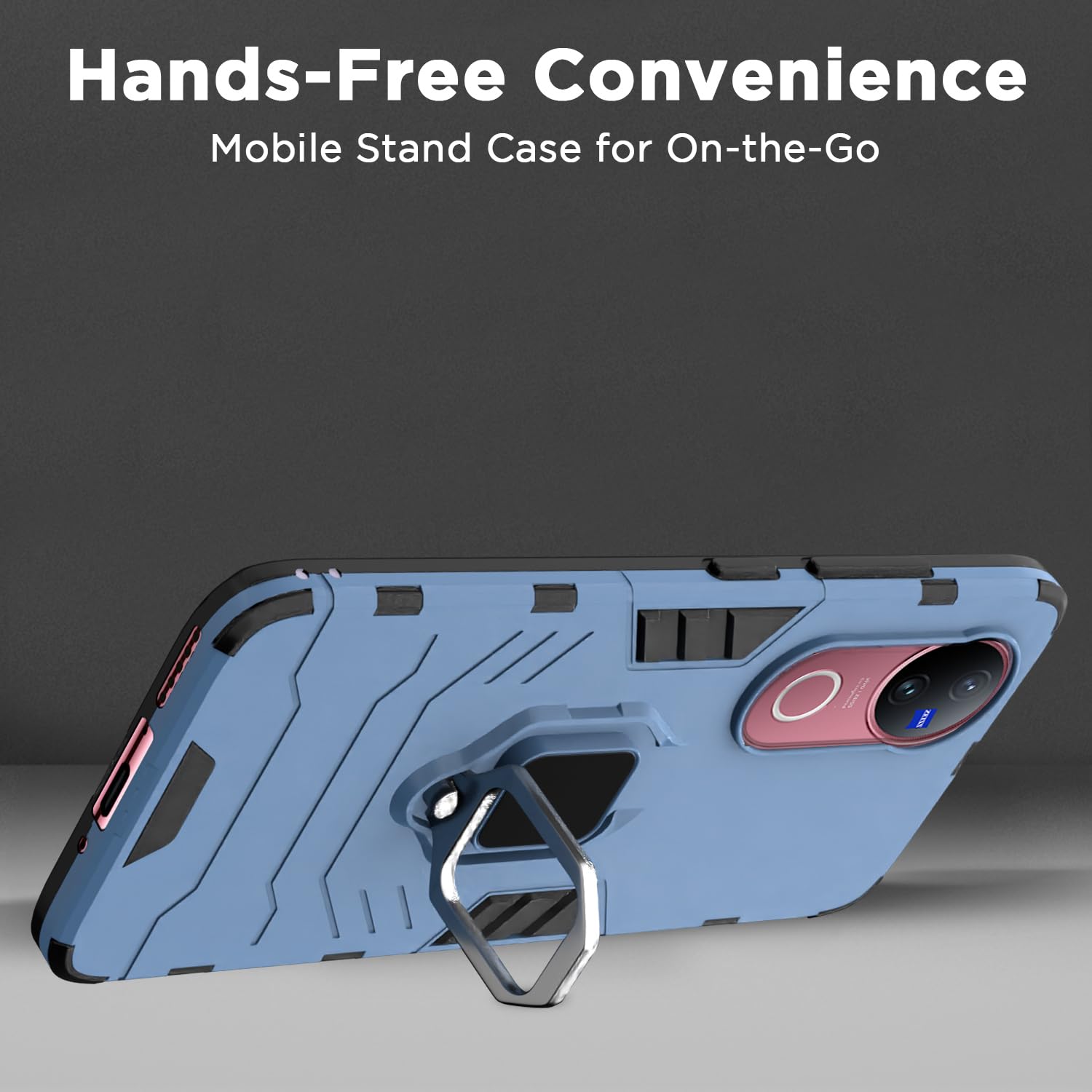 Pikkme Vivo V50 5G D5 Tough Armor Bumper Cover (Blue)