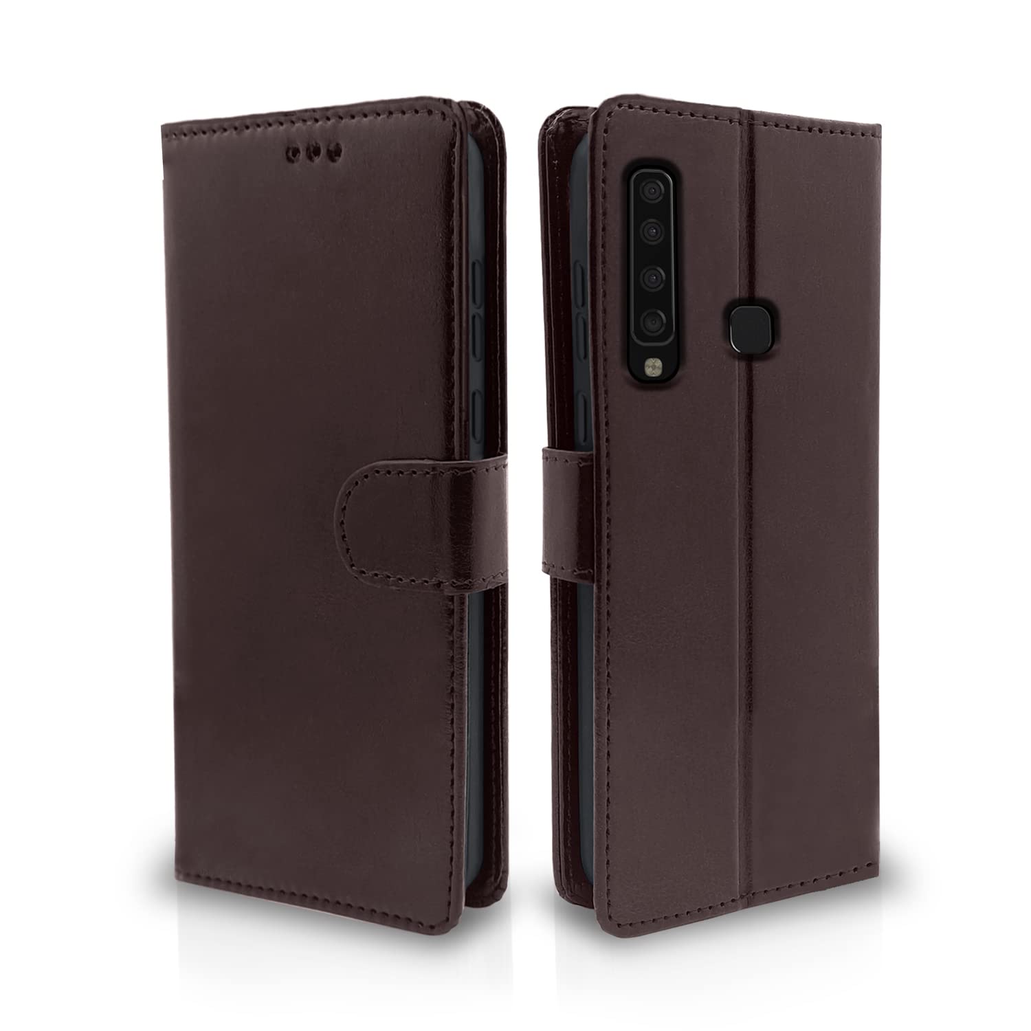 Samsung Galaxy A9 2018 Vintage Flip Cover - Coffee