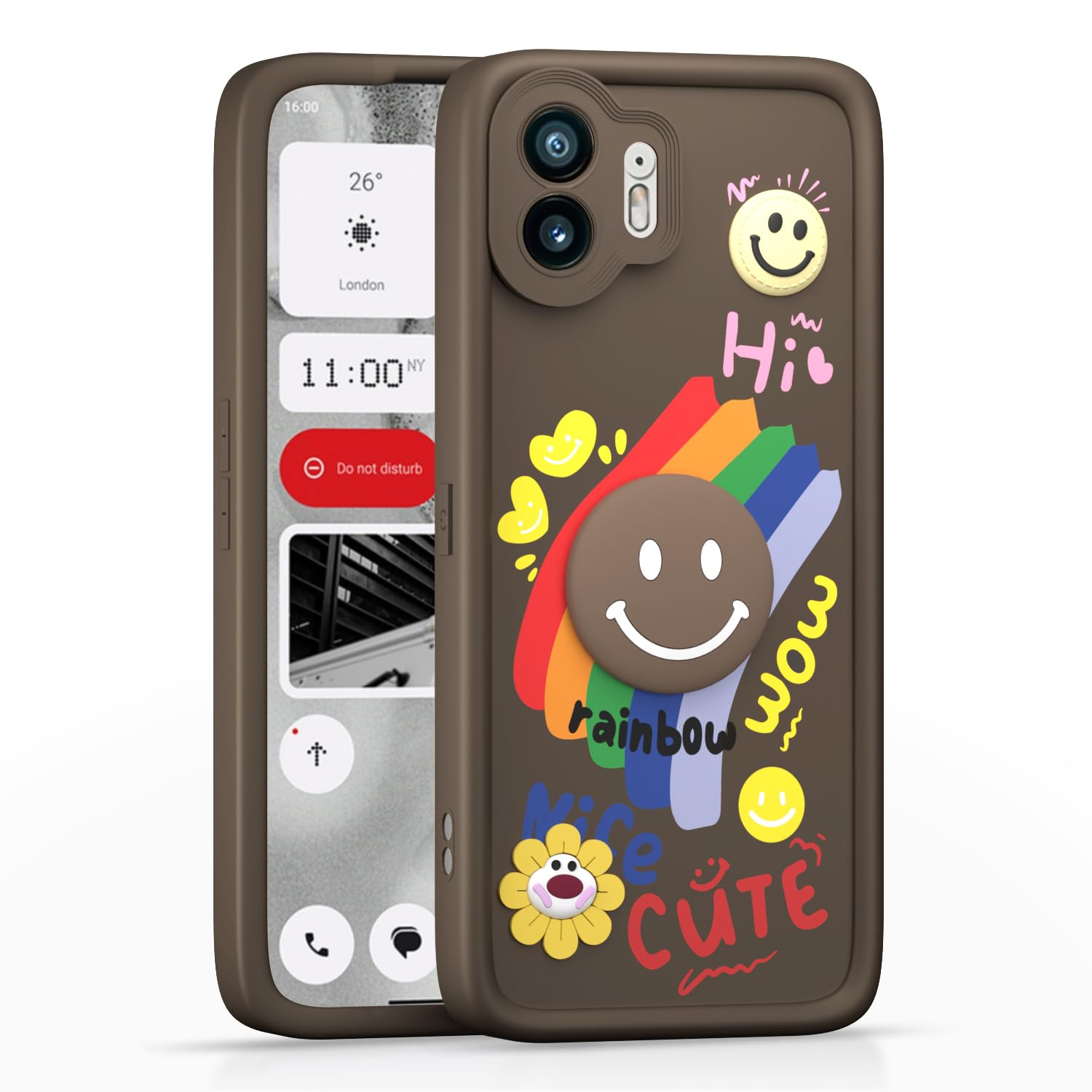Brown back cover for Nothing Phone 2 – Pikkme