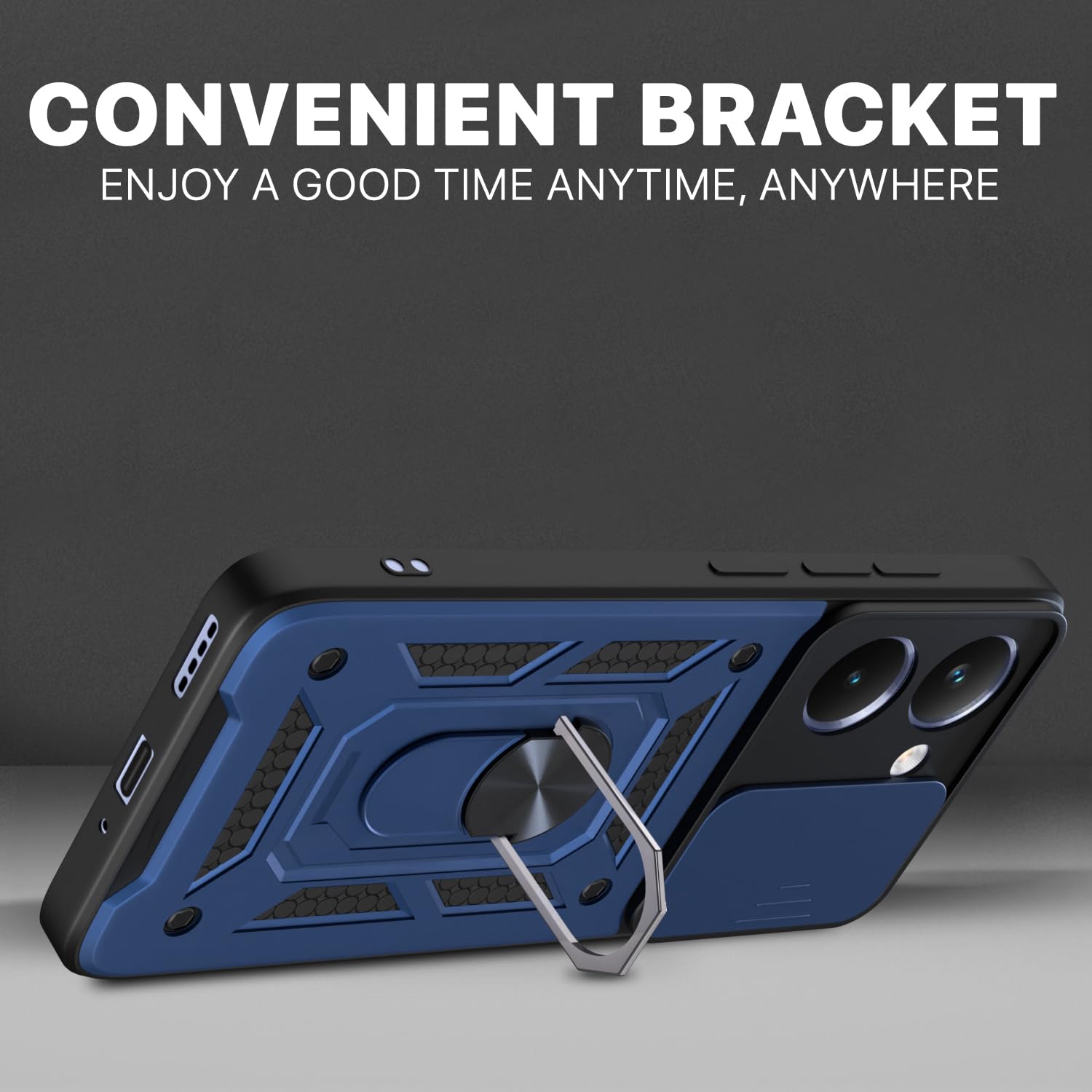 Pikkme Realme P3 Ultra 5G D10 Tough Armor Back Cover (Blue)