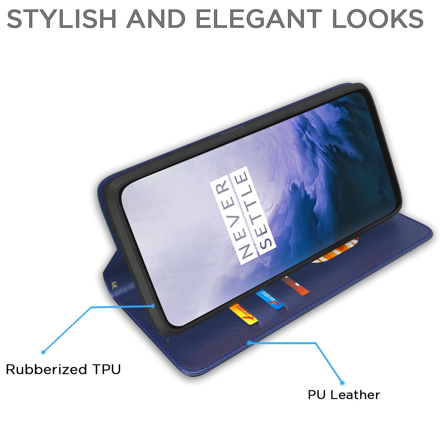 OnePlus 7 Pro Magnetic flip cover in blue by Pikkme – photo 5