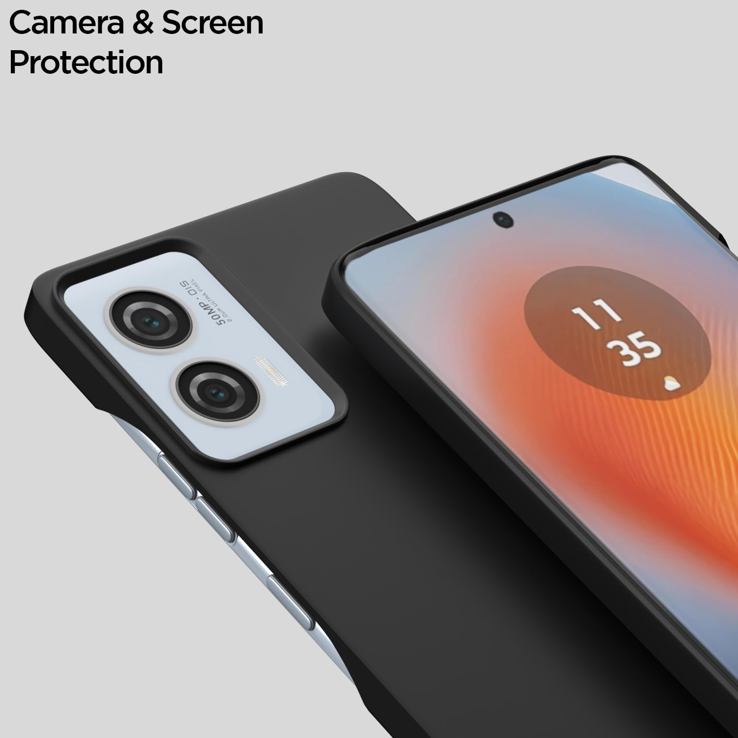Pikkme Motorola Moto Edge 50 Fusion 5G SideCut Back Cover (Black)