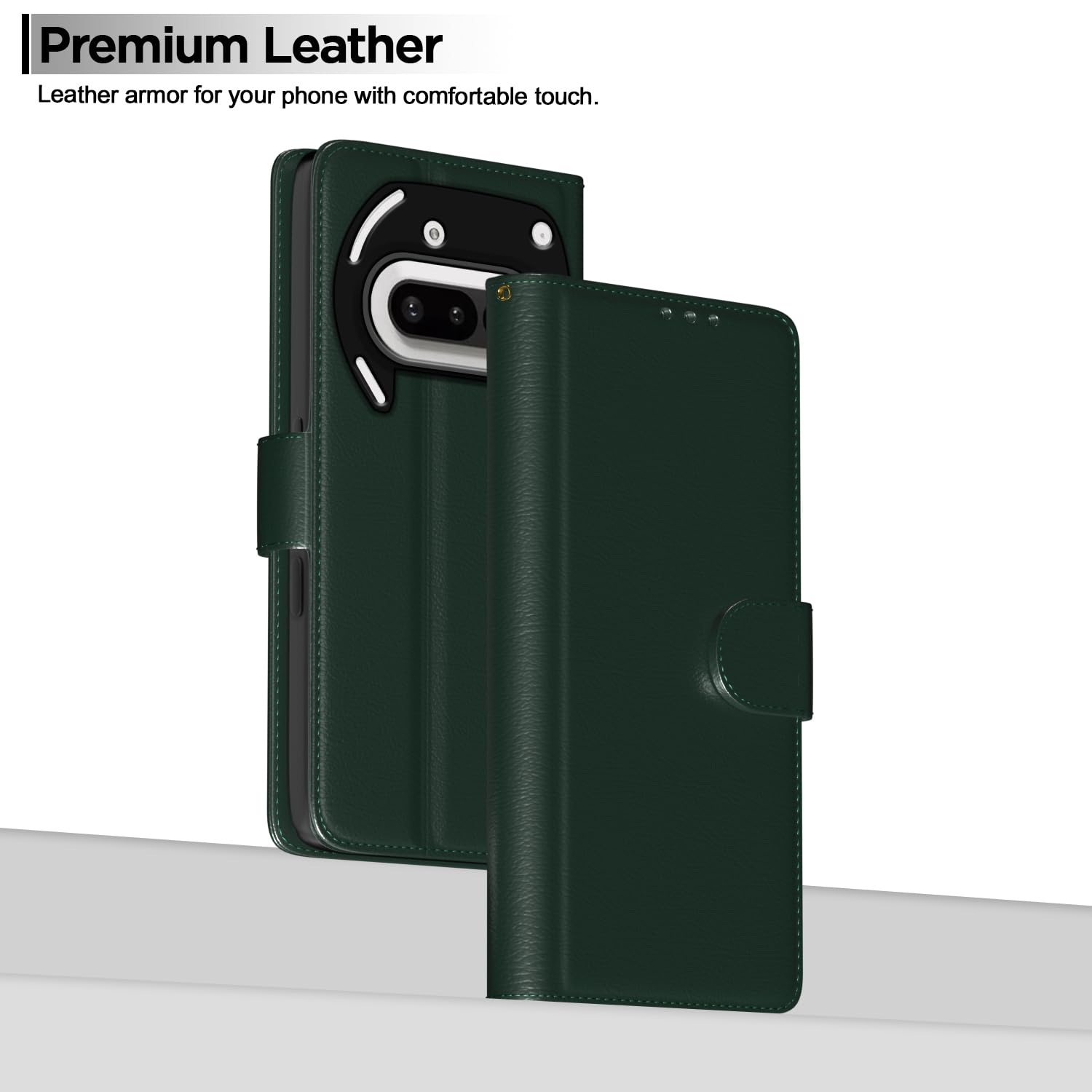 Pikkme Nothing Phone 3a 5G Vintage Flip Cover (Green)