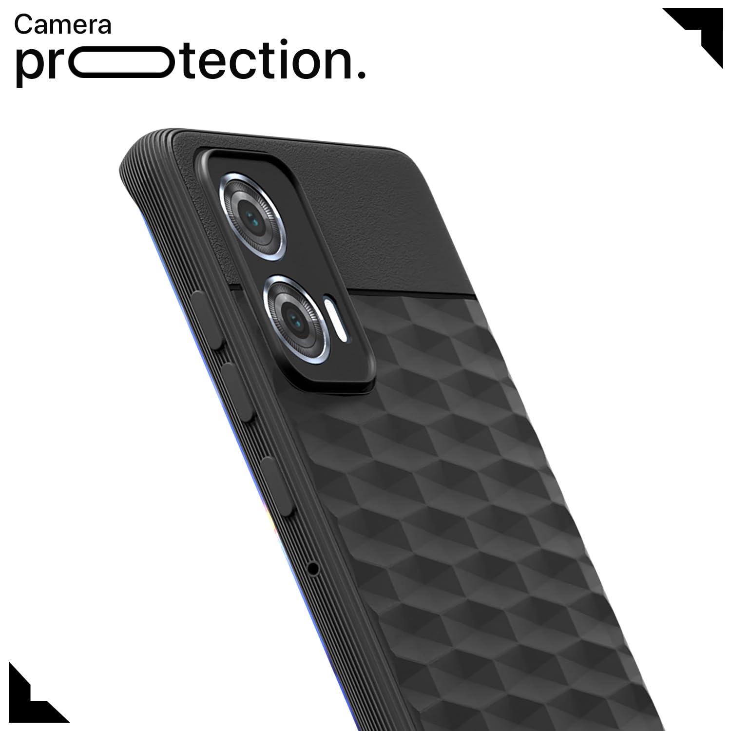 Pikkme Motorola Moto Edge 50 Fusion 5G Shockproof Soft Flexible Gencase Back Cover (Black)