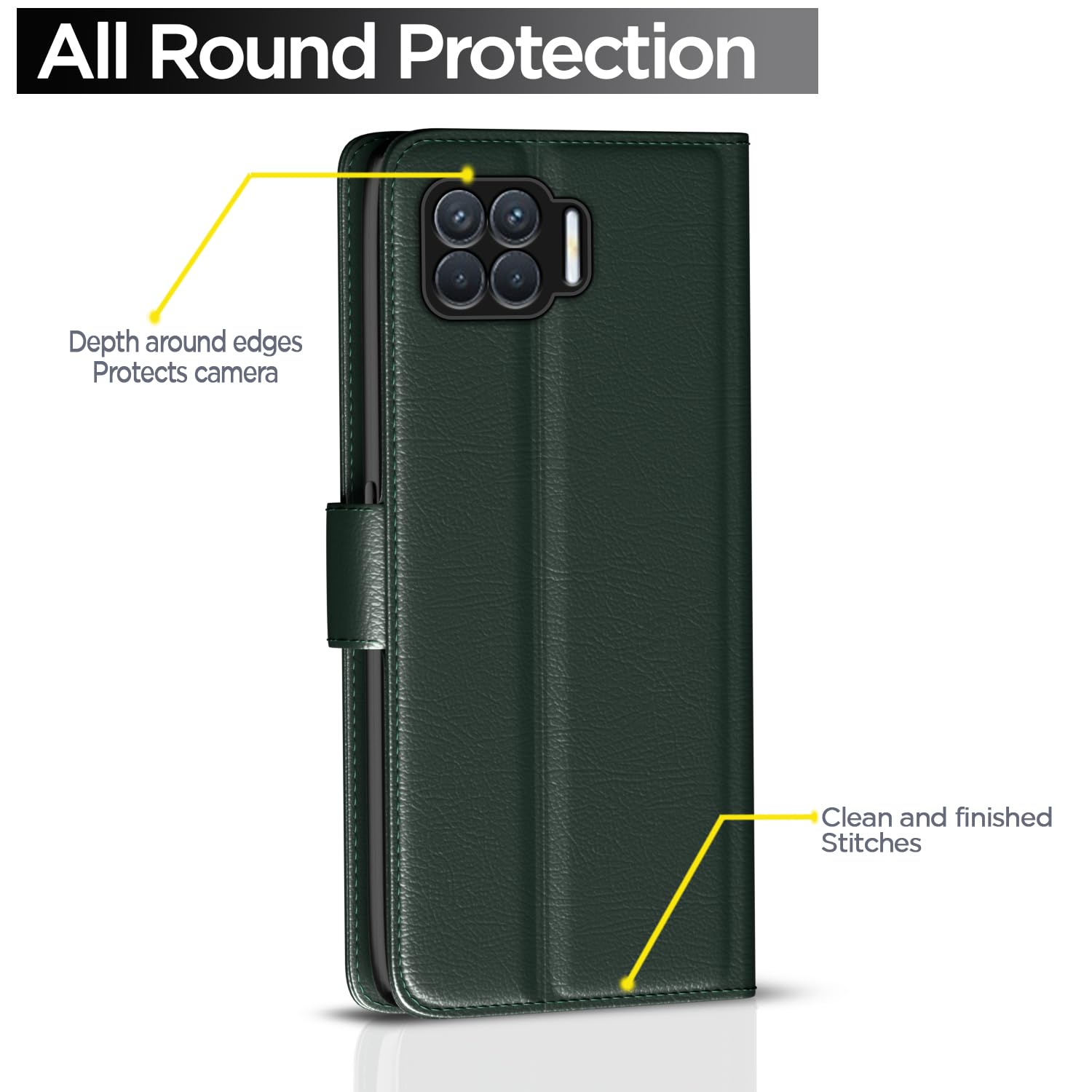 Pikkme Oppo F17 Pro Wallet green mobile flip cover – photo 4