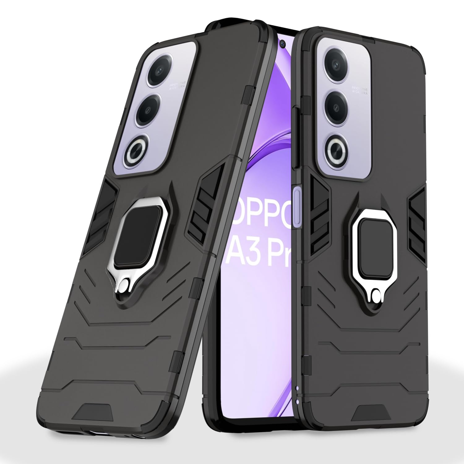 Pikkme black D5 Tough Armor mobile cover for Oppo A3 Pro 5G