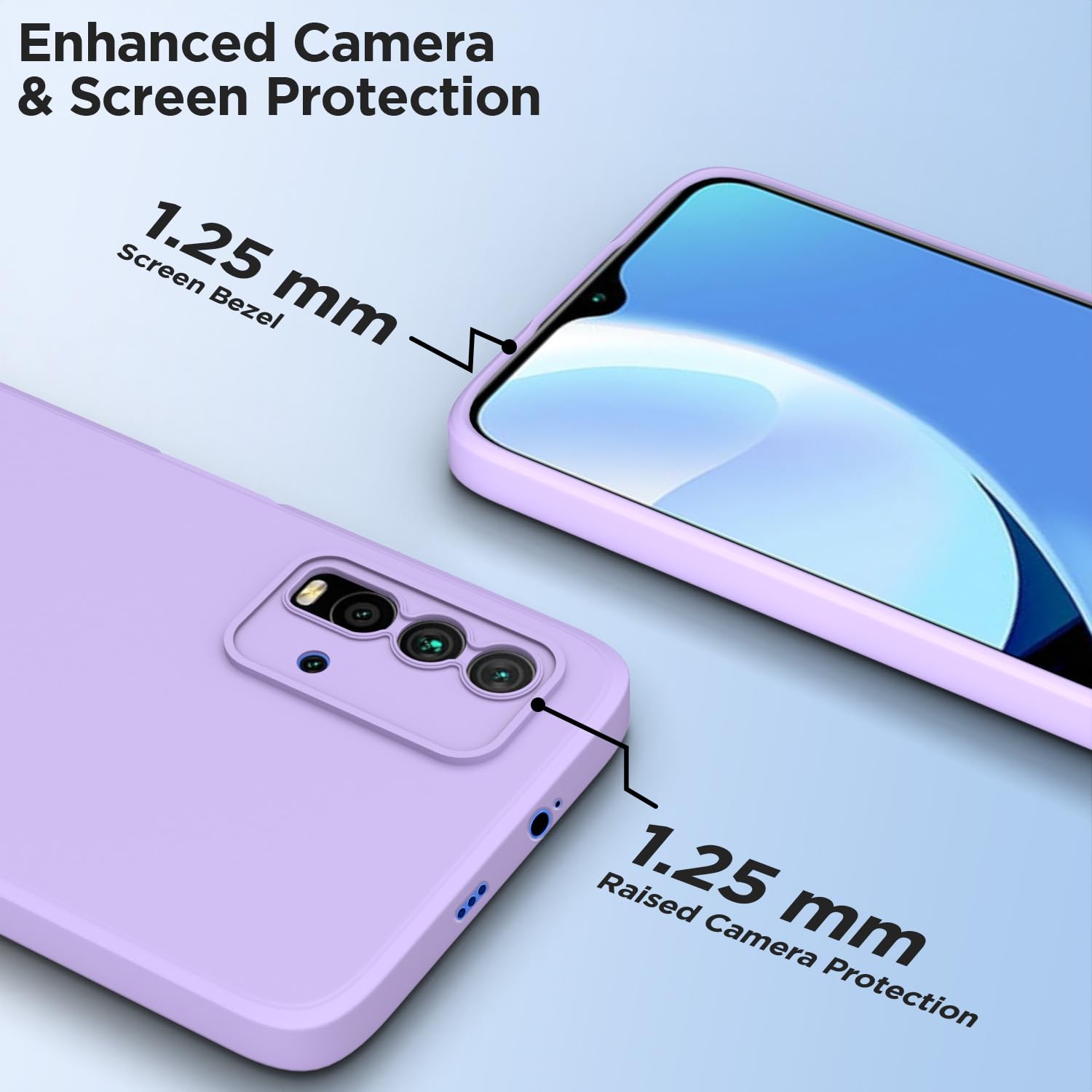 Pikkme Mi Redmi 9 Power Liquid Silicone Back Cover | Purple