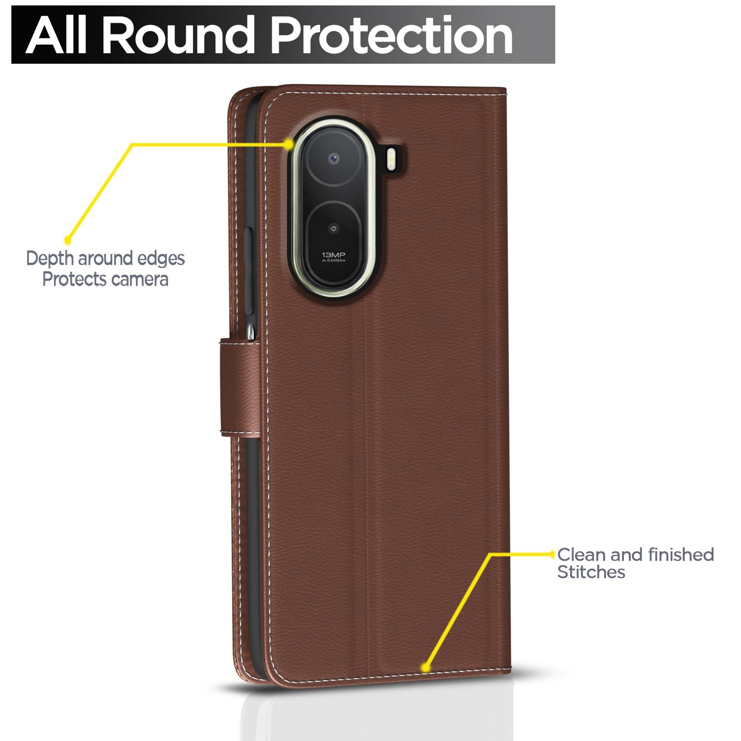 Tan mobile flip cover for Redmi A7 Pro/Poco C85x 5G – Pikkme – photo 4