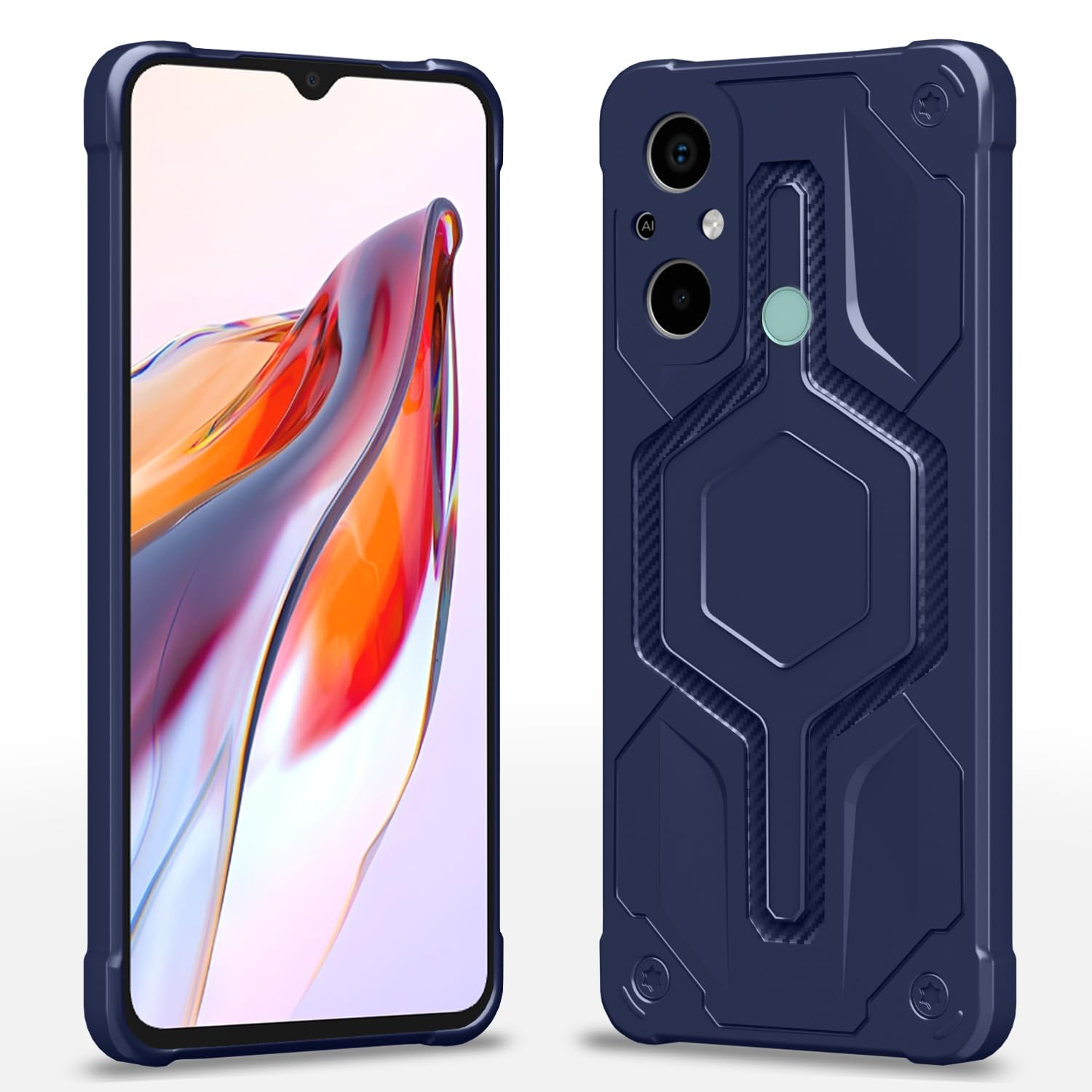 Blue Hybrid phone cover for Redmi 12C/Poco C55 – Pikkme
