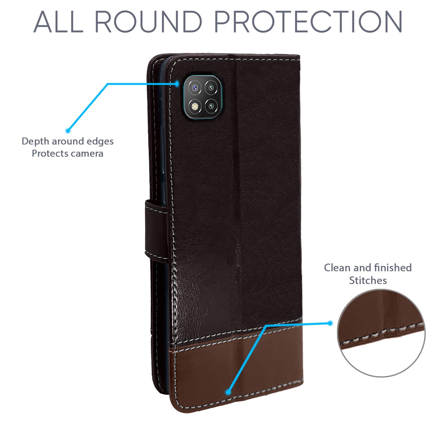 Pikkme coffee & brown flip cover for Poco C3 – photo 4