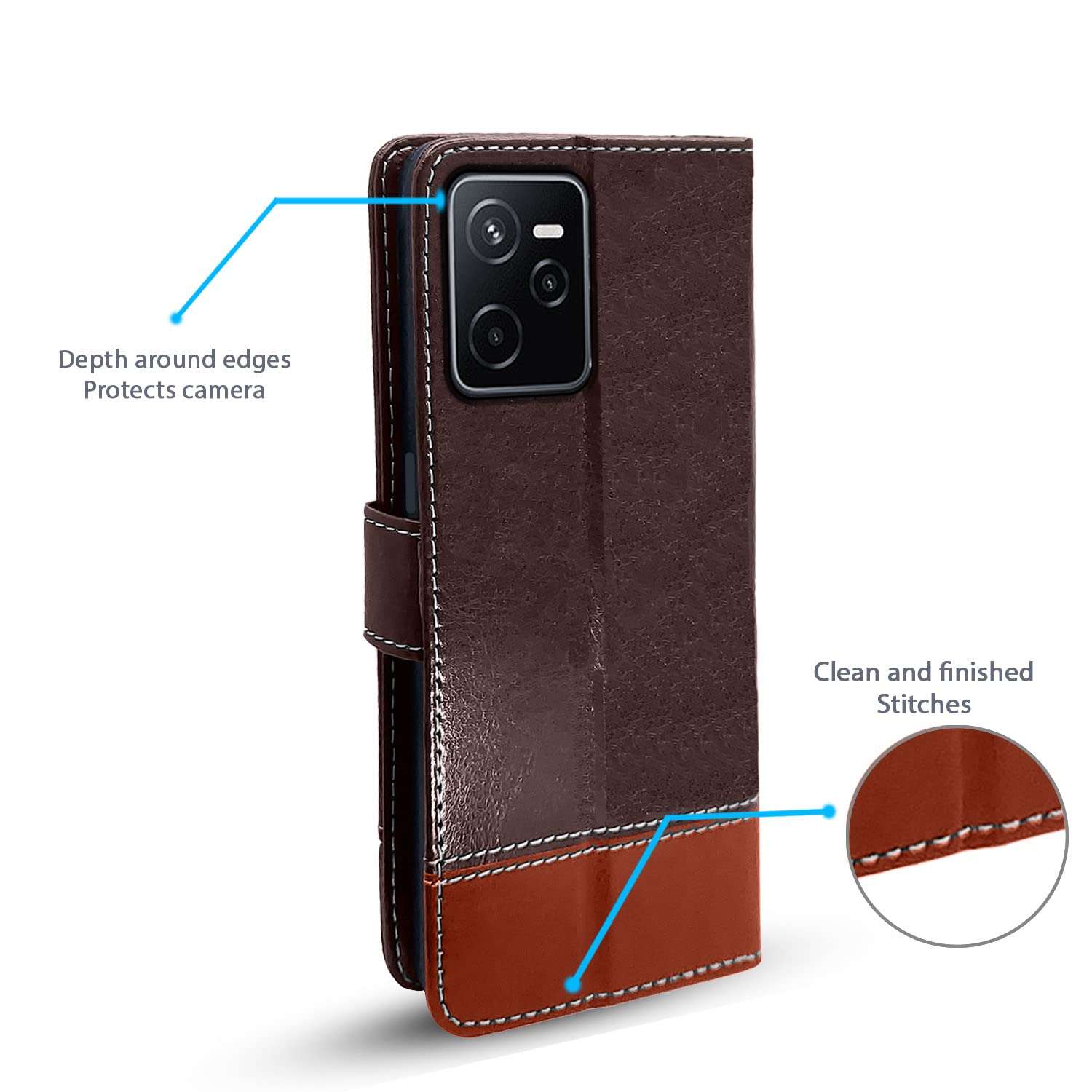 Pikkme coffee & brown Magnetic flip cover for Realme Narzo 50A Prime – photo 4
