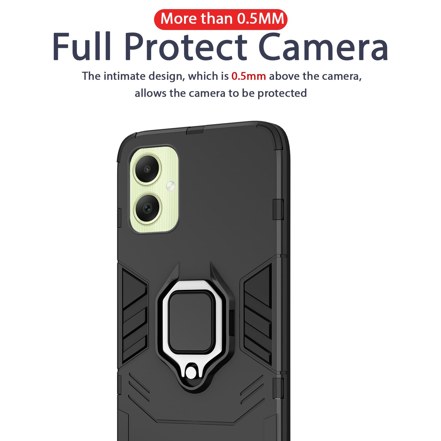 Pikkme Samsung Galaxy A05 / M05 / F05 D5 Tough Armor Back Cover | Black
