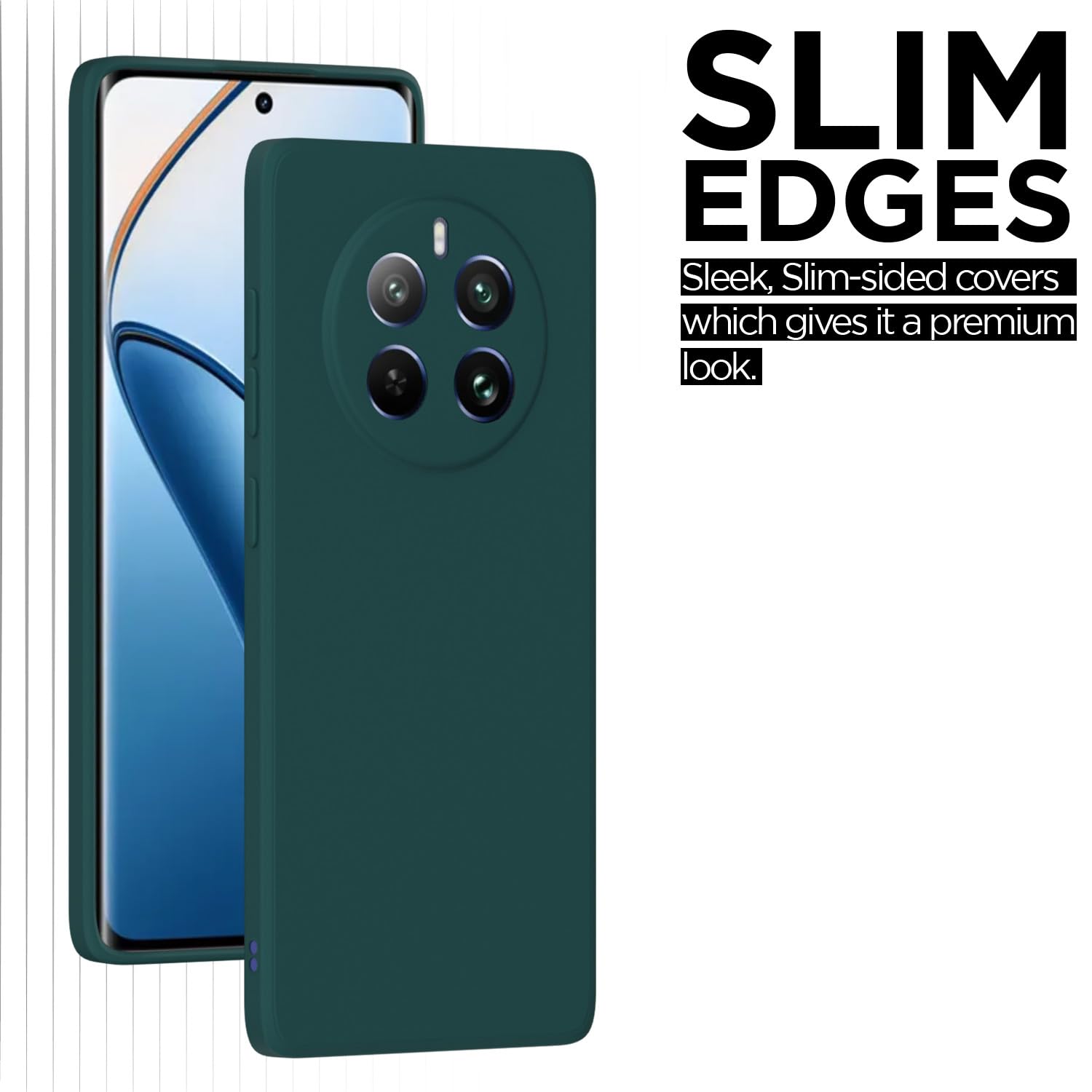 Pikkme Realme 12 Pro 5G Liquid Silicone Back Cover (Green)