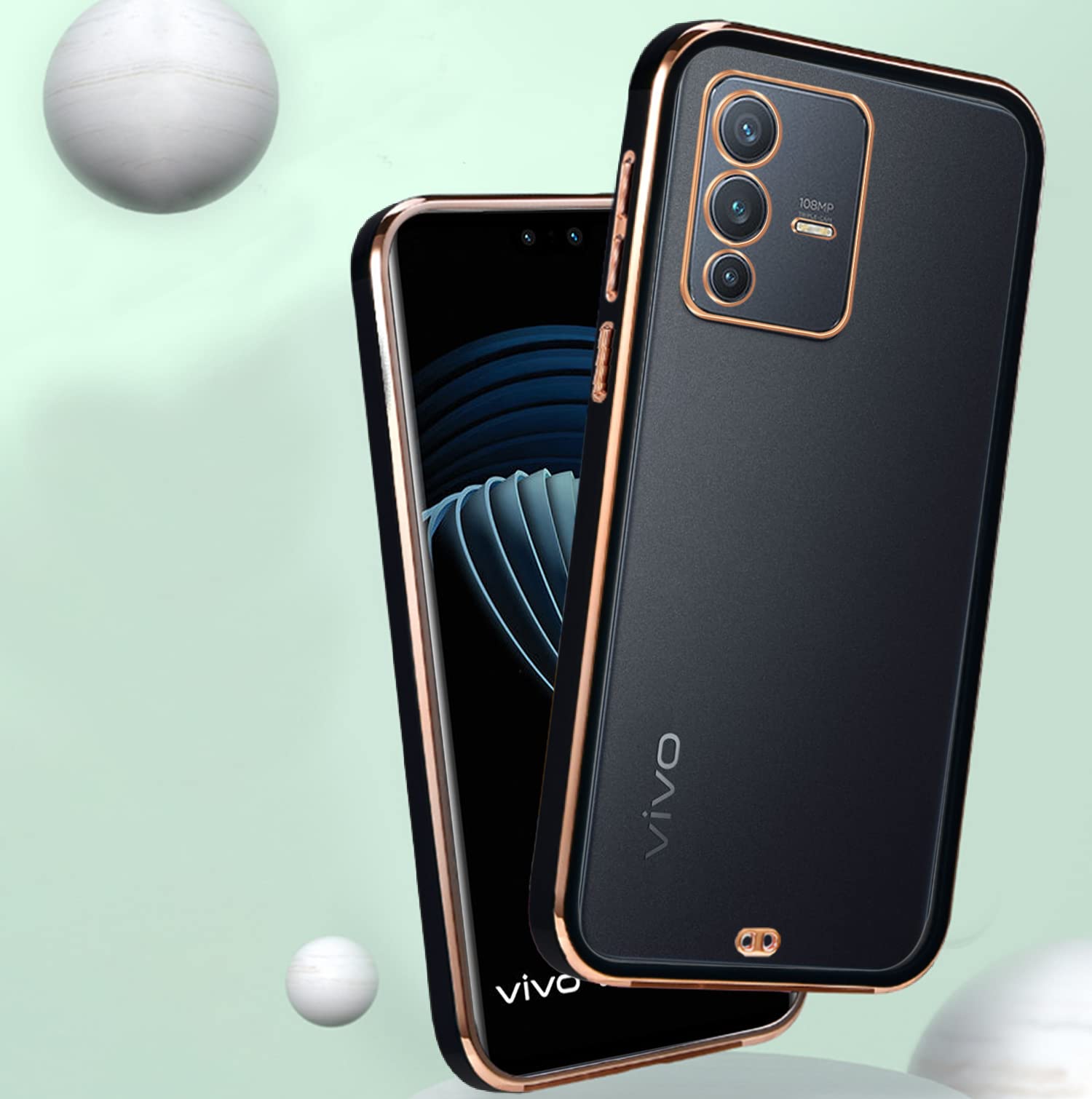 Vivo V23 5G mobile back cover in black by Pikkme – photo 4