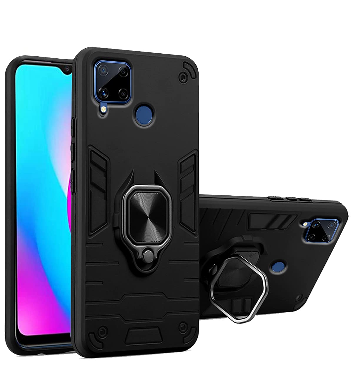 Pikkme black back cover for Realme C15