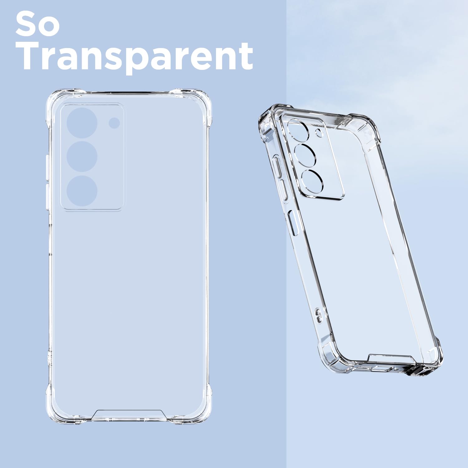 Pikkme Realme P3x 5G PC + TPU Clear Transparent Back Cover (Transparent)