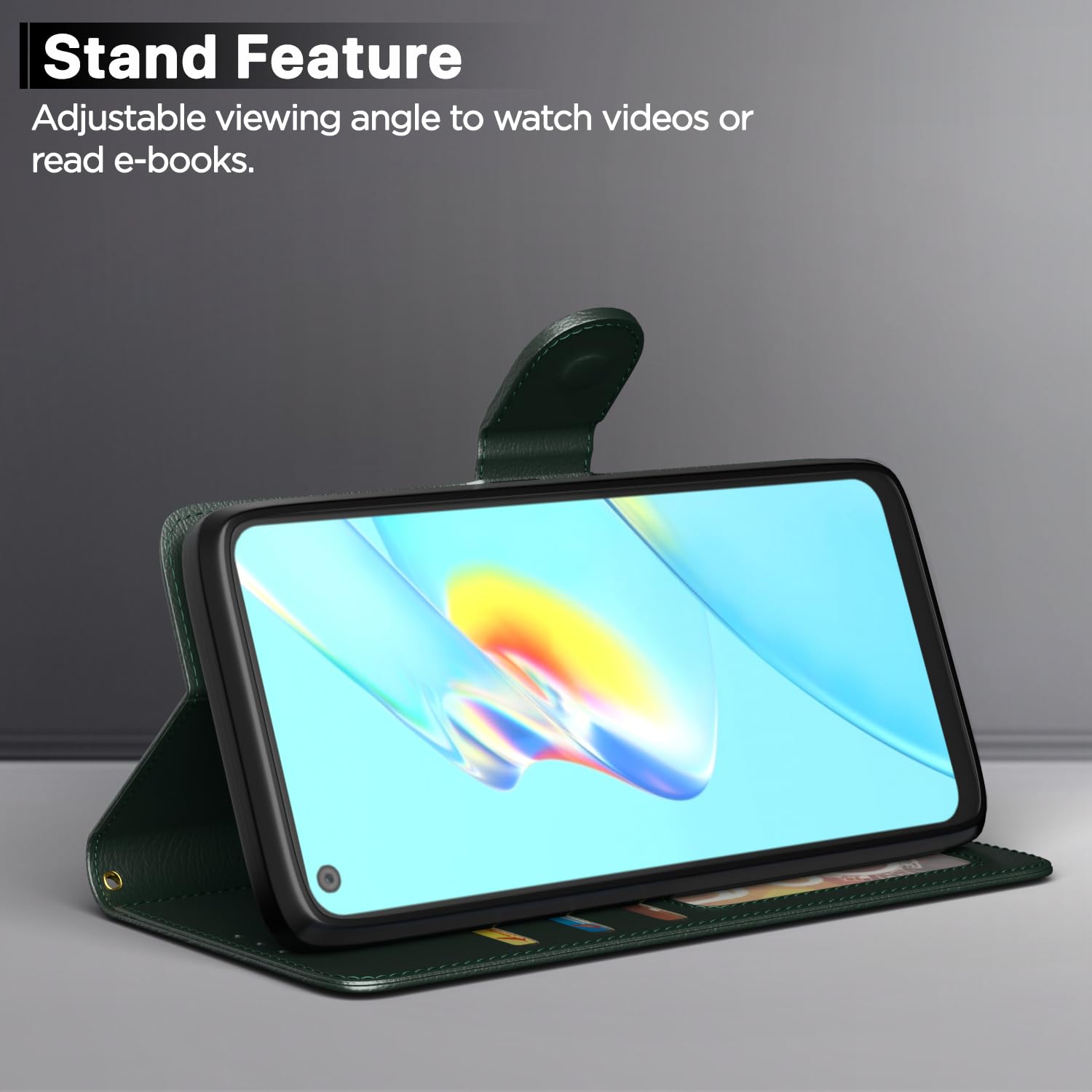 Pikkme Oppo A54 4G Wallet green flip case – photo 3