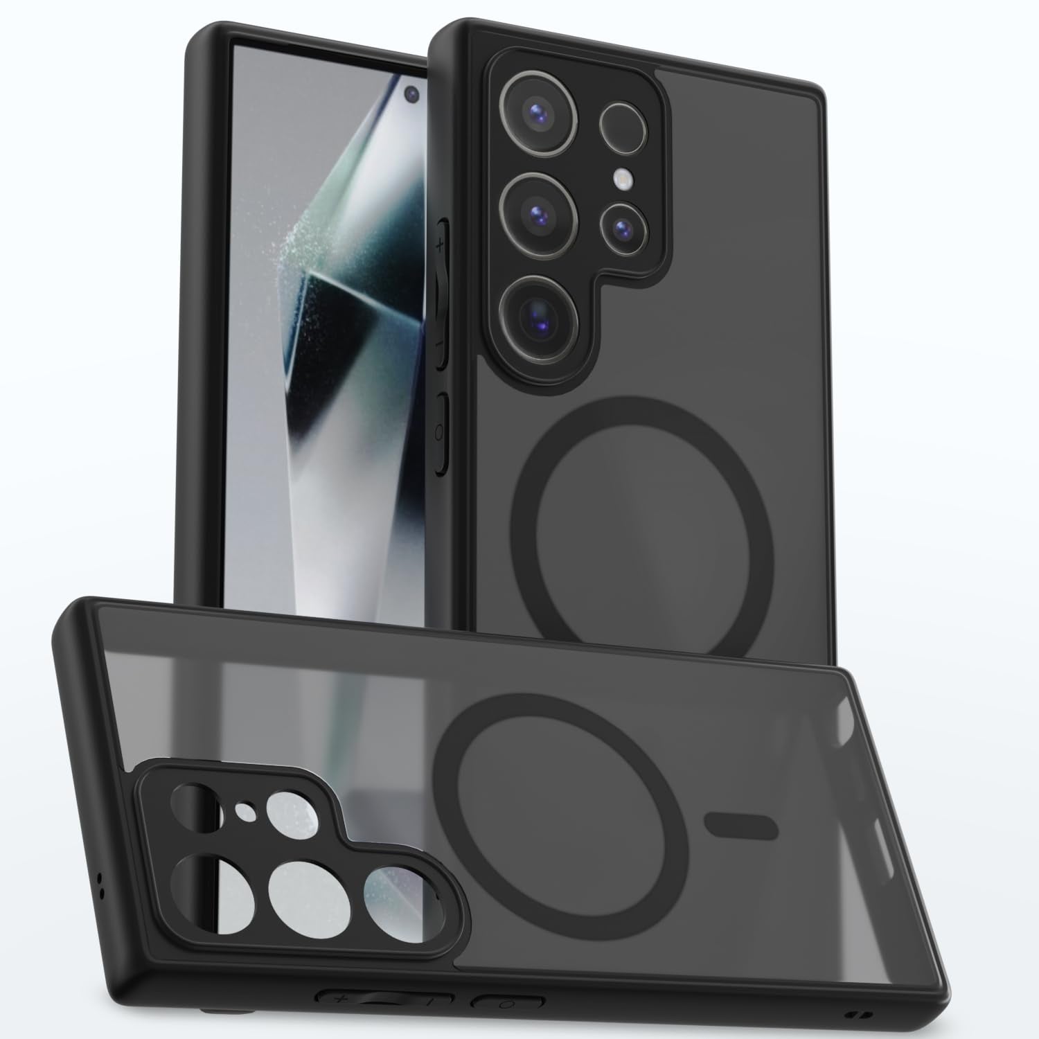 Samsung S24 Ultra 5G phone cover in black smoke mag-safe by Pikkme