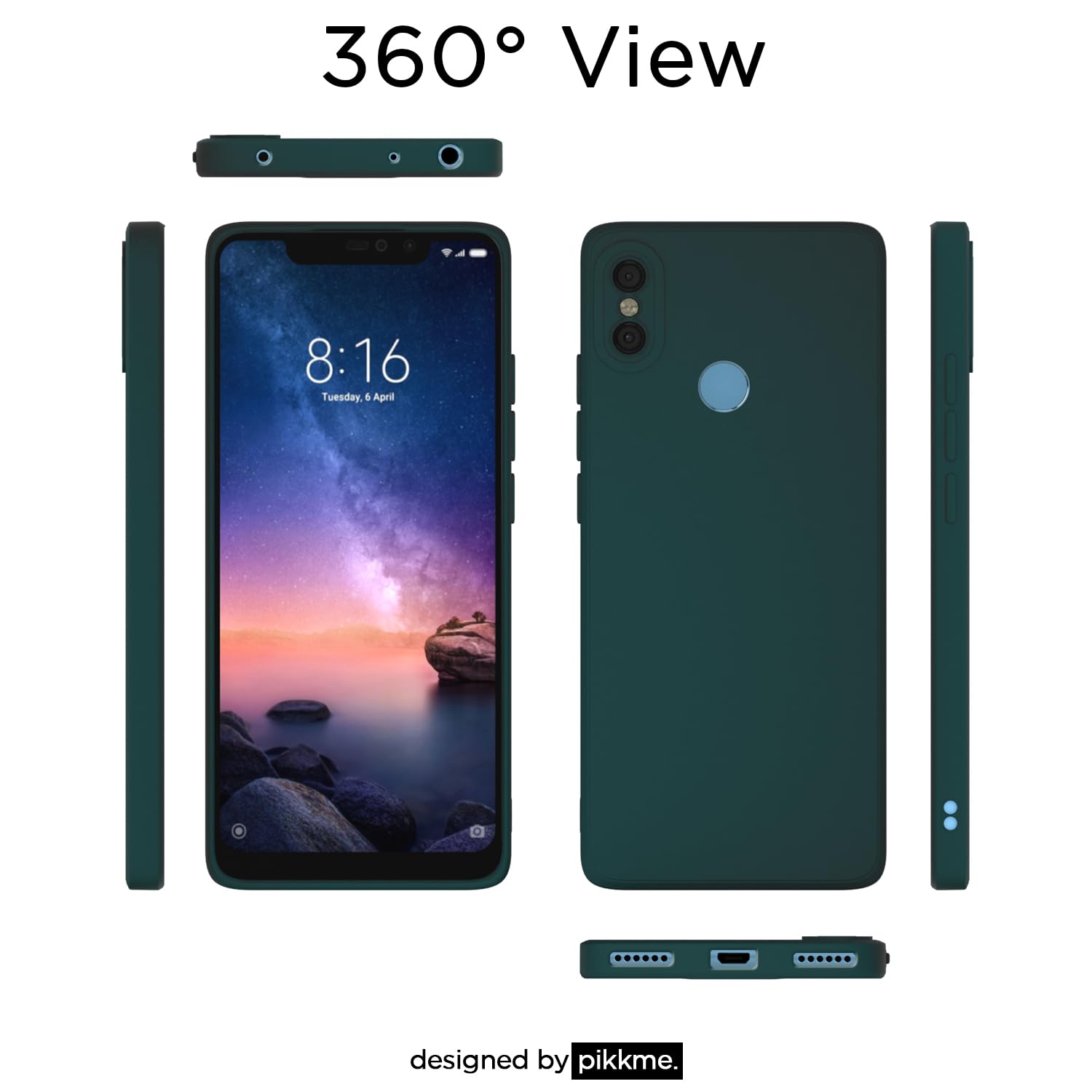 Pikkme Mi Redmi Note 6 Pro Liquid Silicone Back Cover | Green