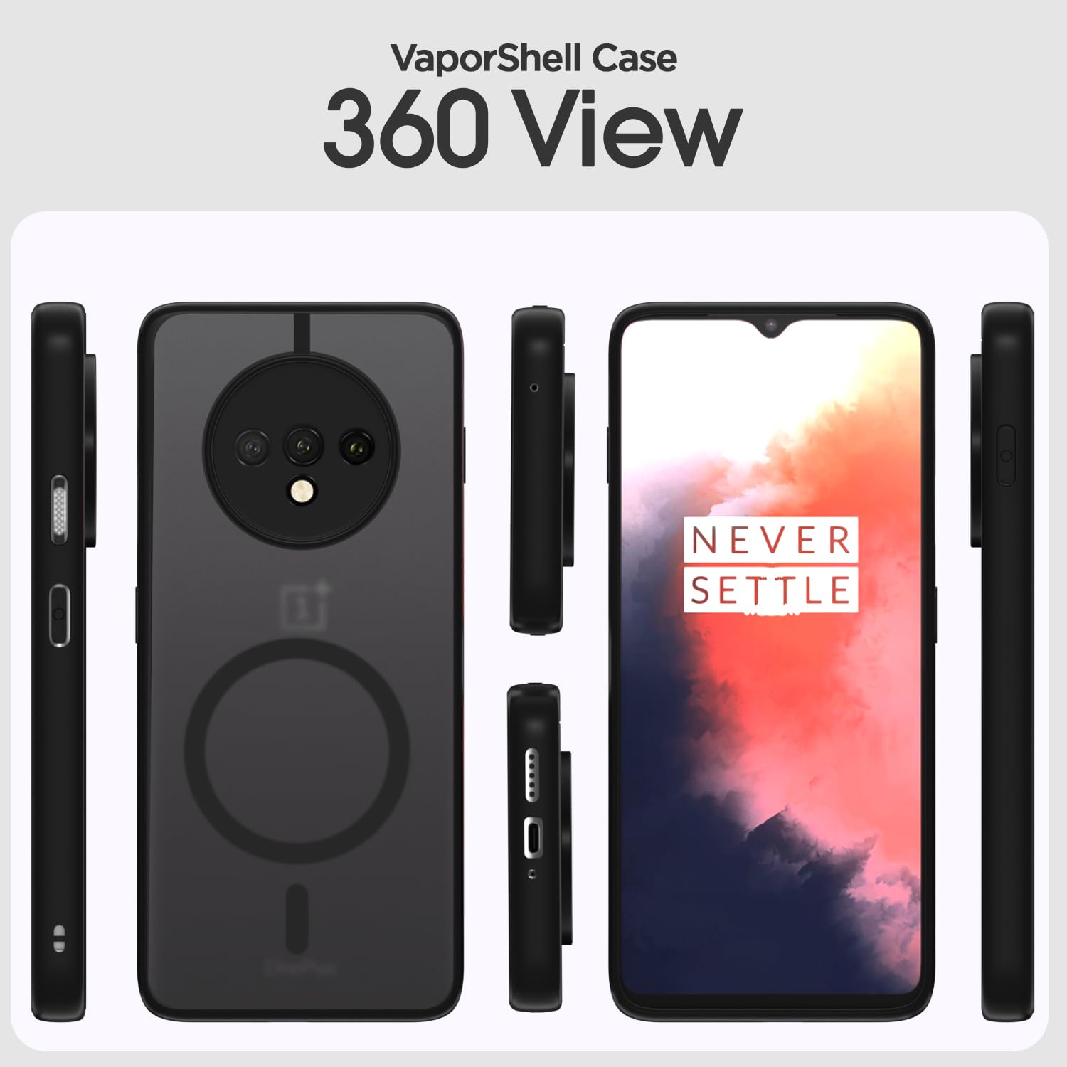 OnePlus 7T phone cover in black smoke mag-safe by Pikkme – photo 2