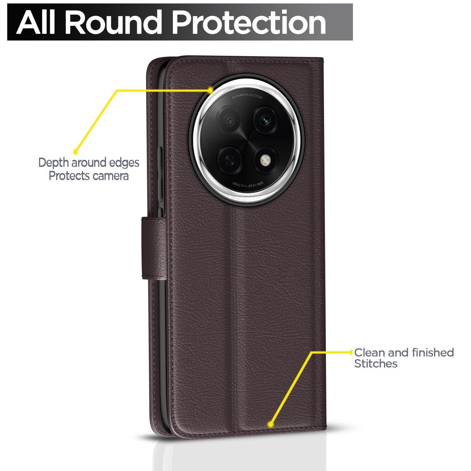 Pikkme Oppo F29 Pro 5G Vintage Flip Cover (Coffee)