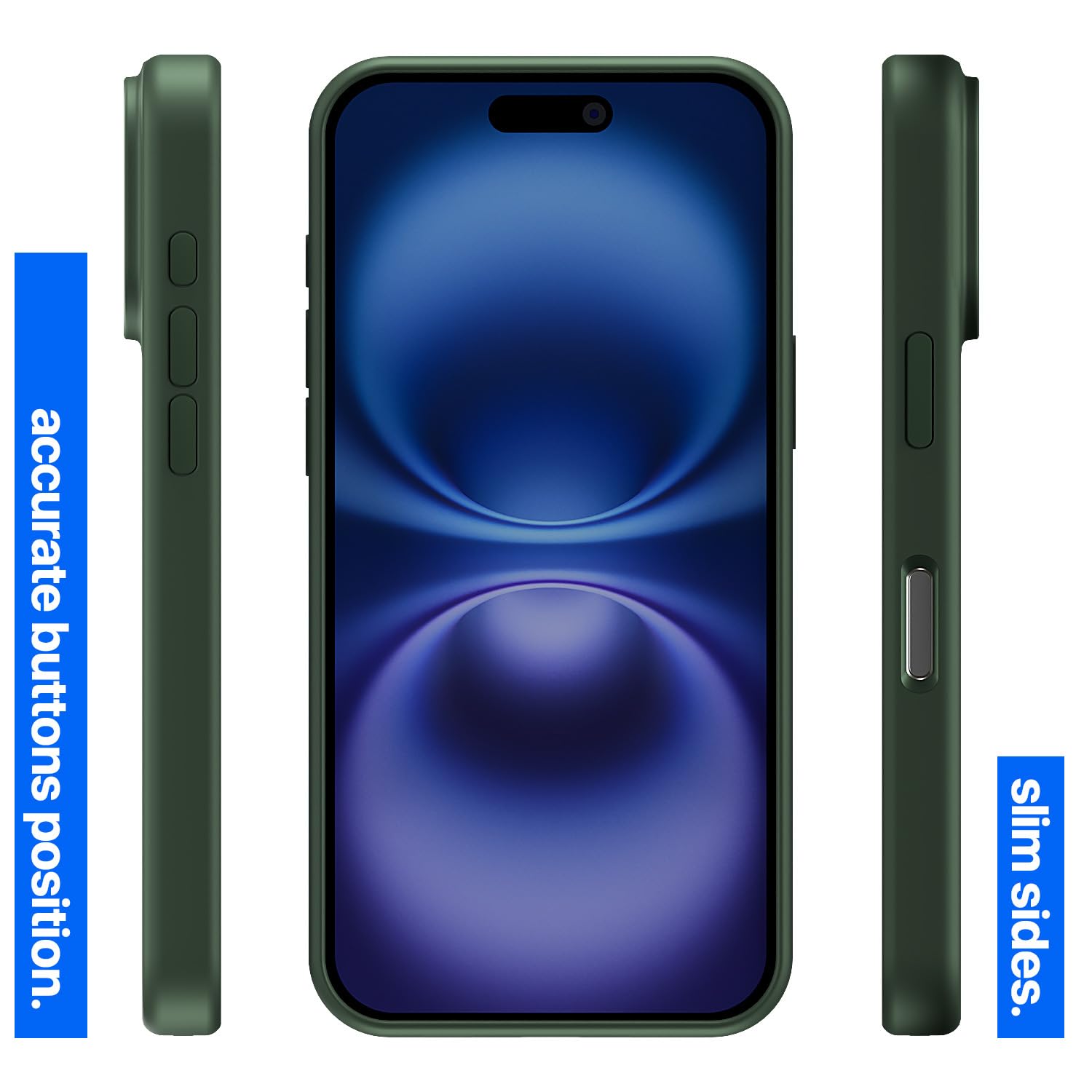 Pikkme iPhone 16 Pro Max Super Soft Silicone Back Cover (Atrovirens)