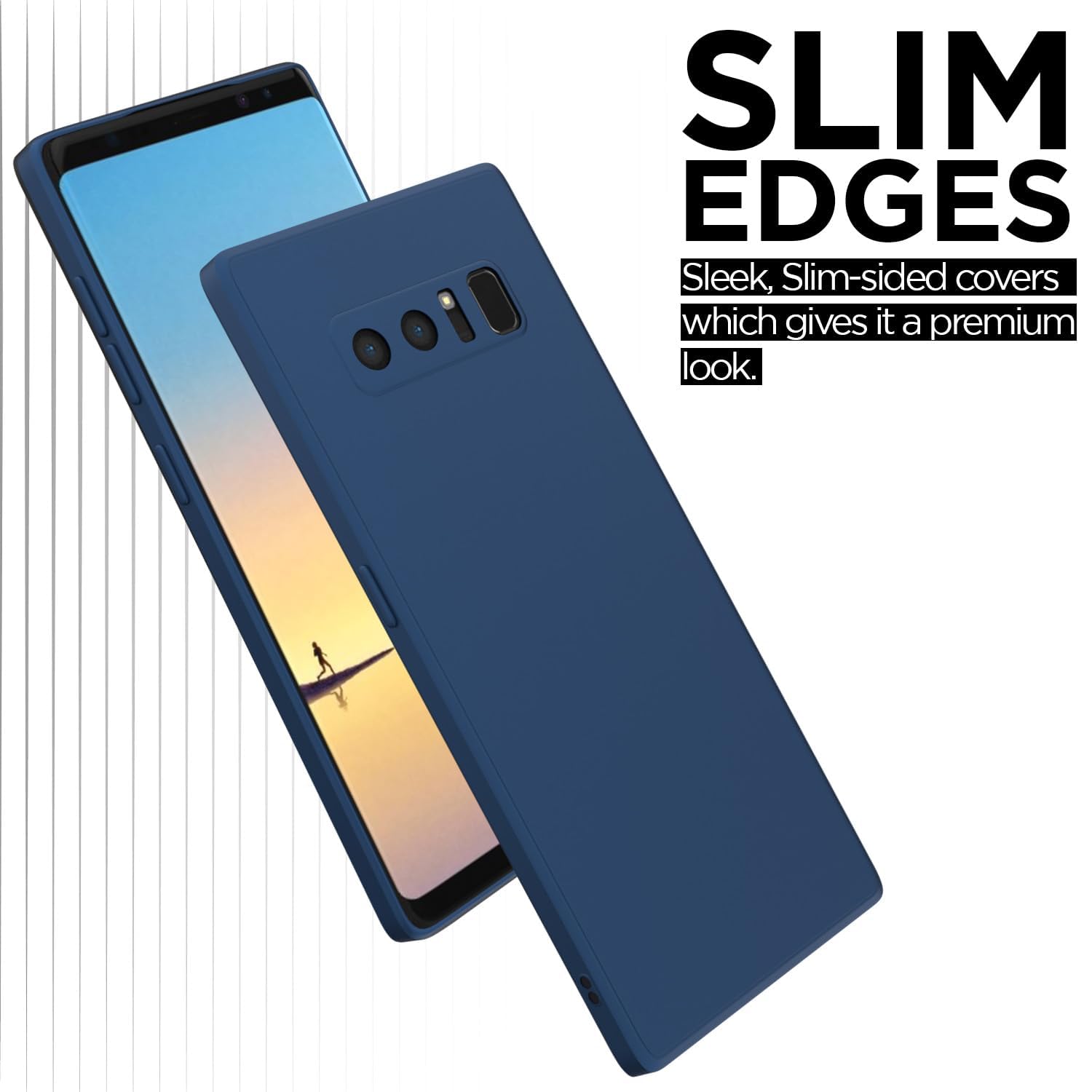 Samsung Note 8 Matte mobile back cover in blue by Pikkme – photo 3