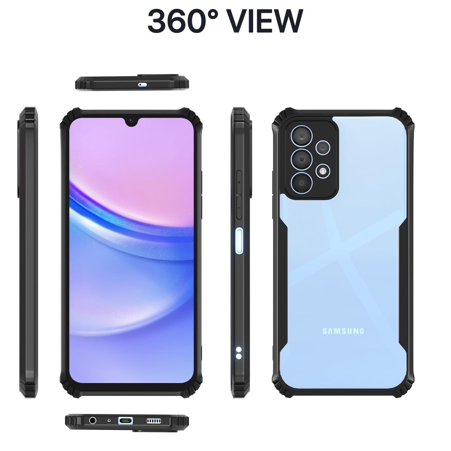 Black Clear mobile back cover for Samsung A23 4G/A23 5G Ultra – Pikkme – photo 3