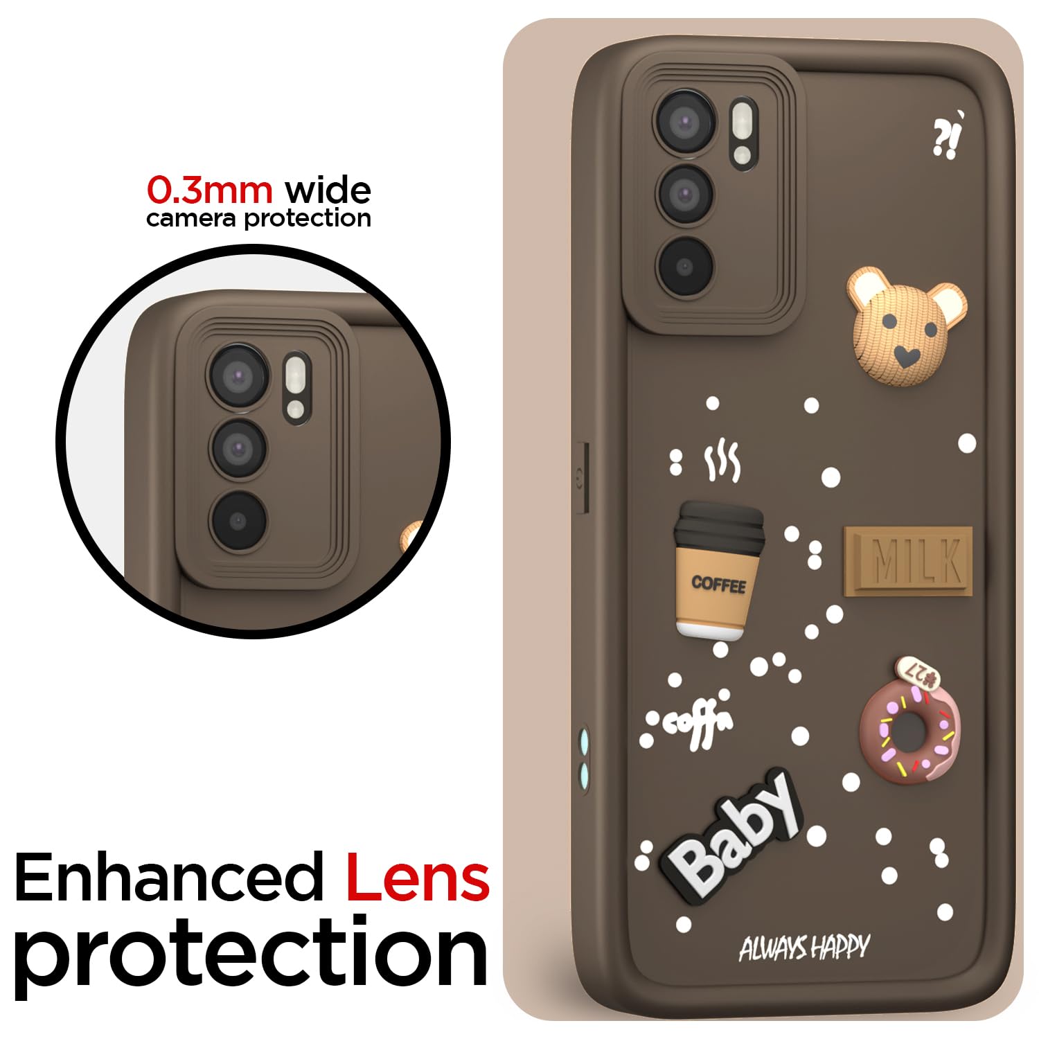 Pikkme Oppo Reno 6 5G Silicone brown back cover – photo 5