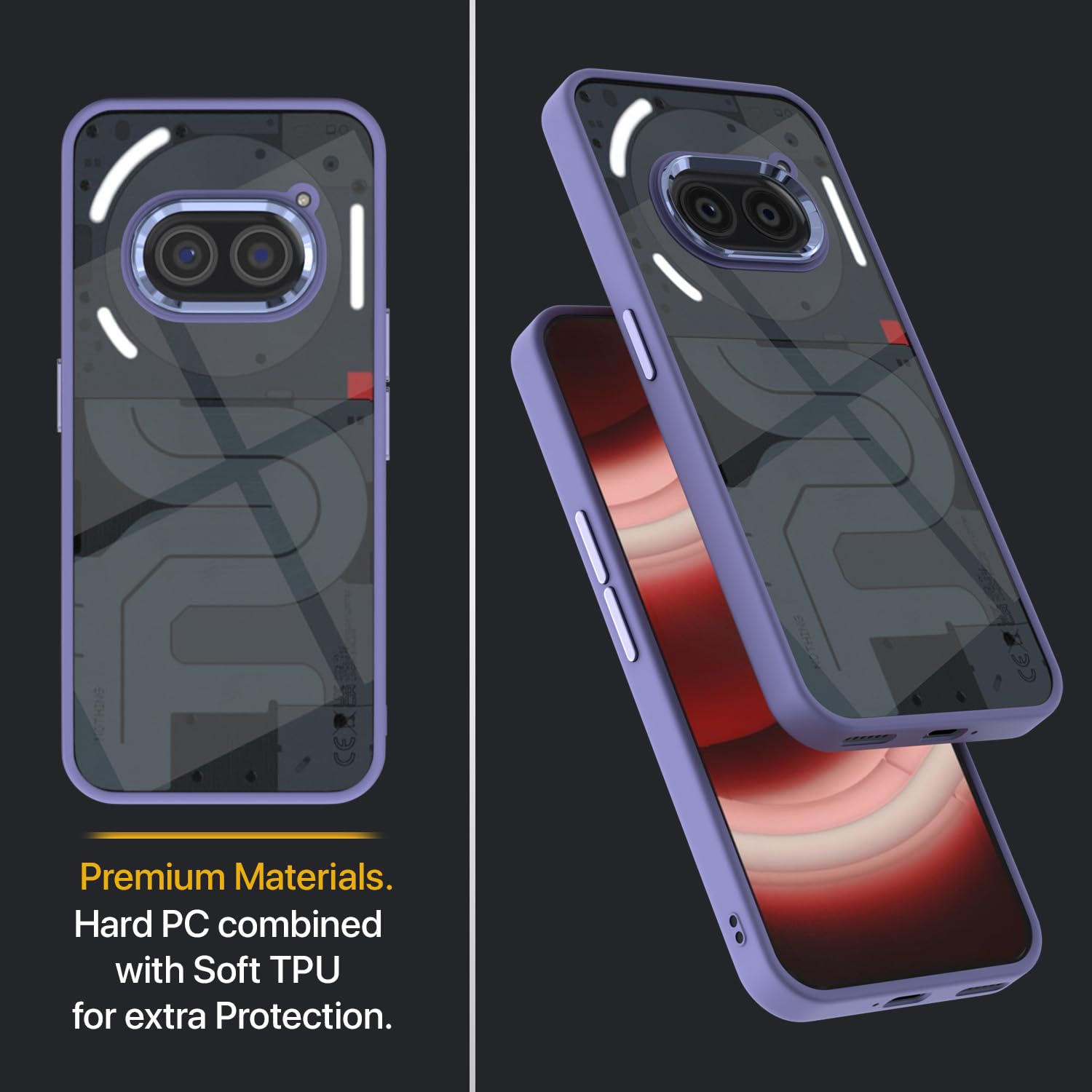Pikkme Nothing Phone 2A / Nothing Phone 2A Plus Chrome Metal Ring Back Cover (Purple)