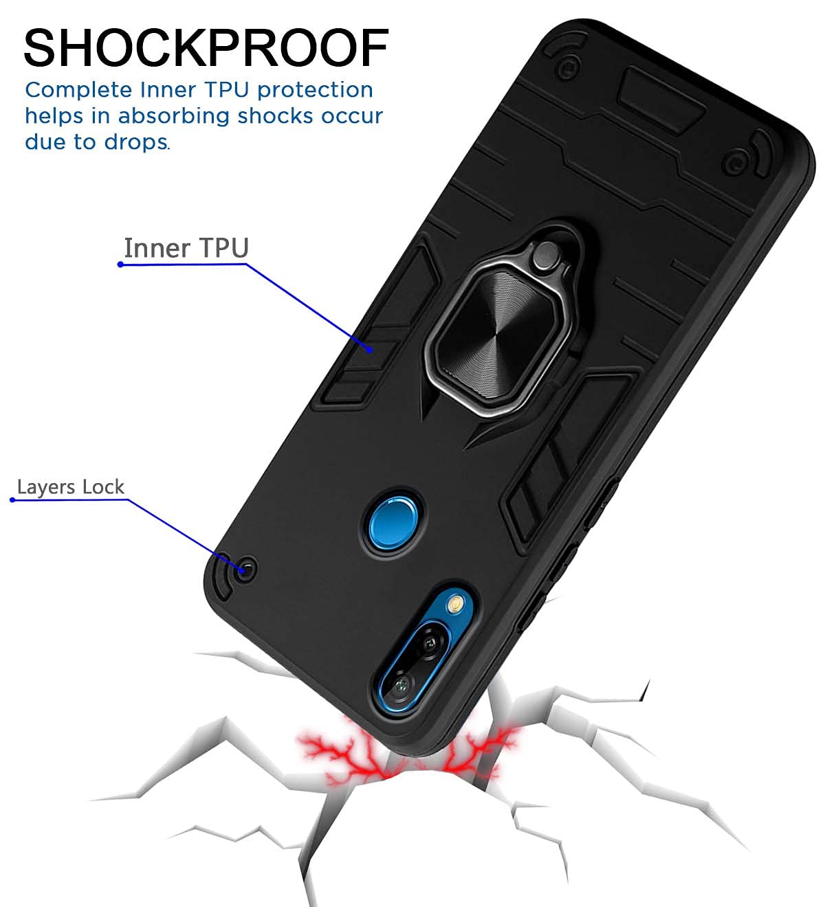 Honor P20 Lite back cover in black by Pikkme – photo 4