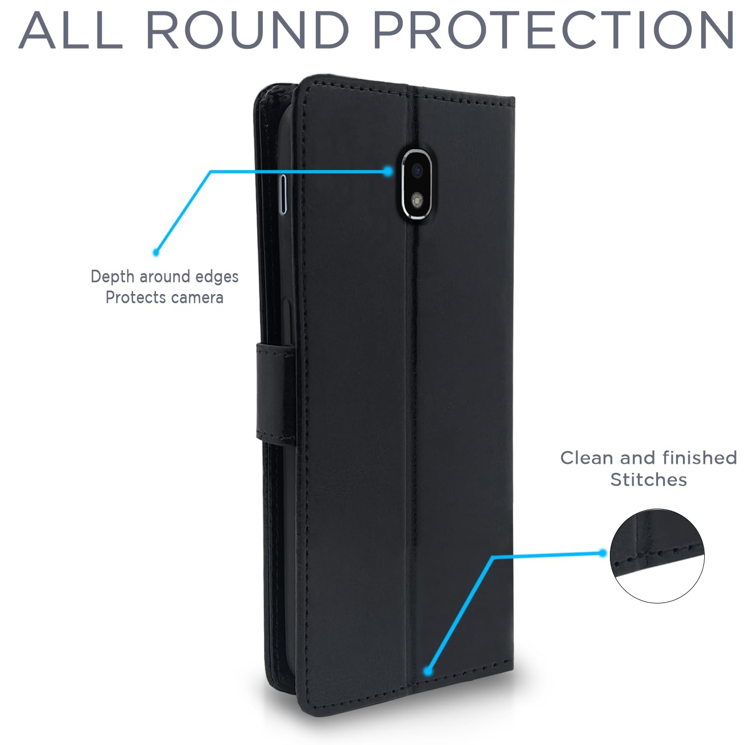 Pikkme Samsung Galaxy J7 Pro Vintage Flip Cover (Black)