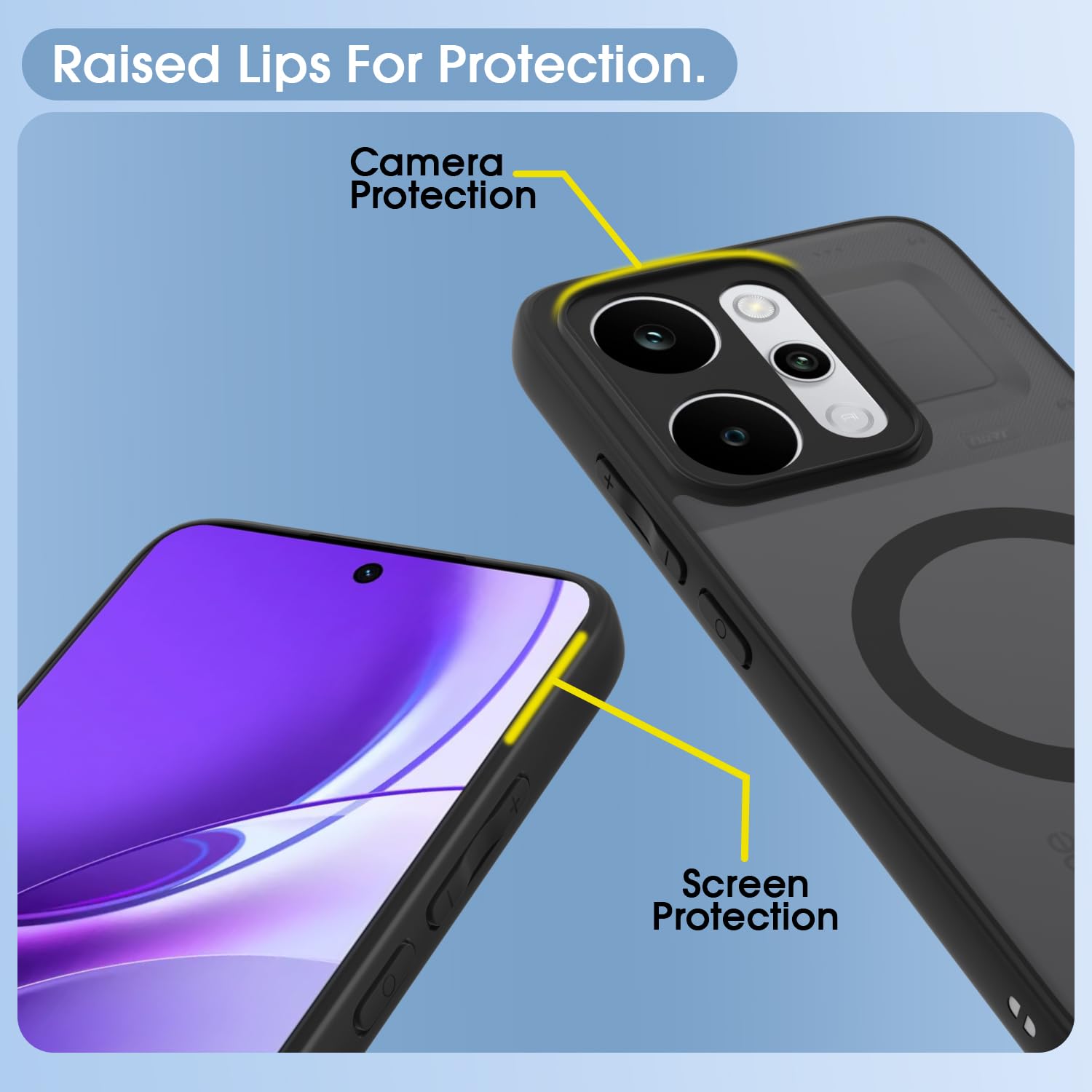 Realme P4 Power 5G phone cover in black smoke mag-safe by Pikkme – photo 4