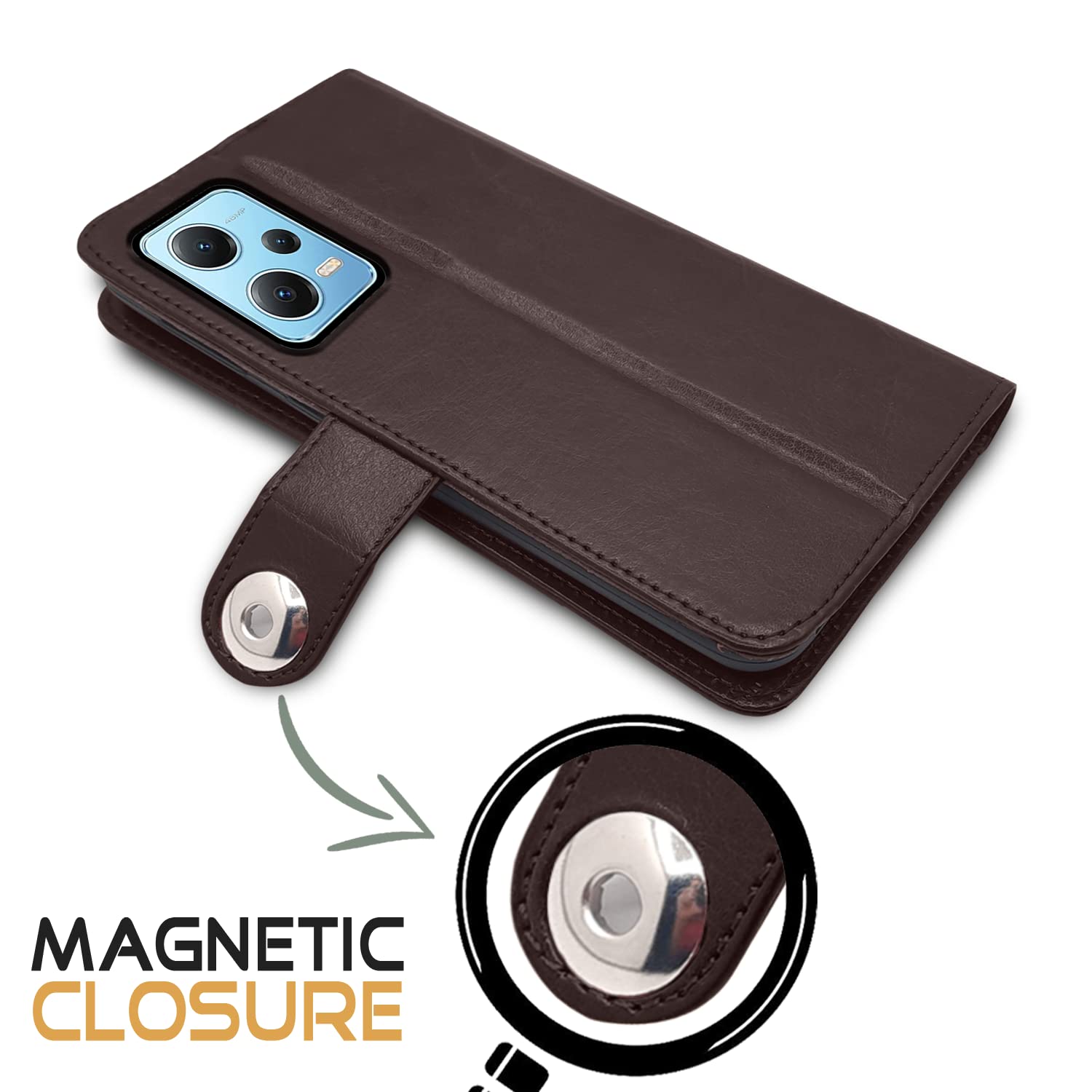 Pikkme Redmi Note 12 Pro Plus 5G button coffee flip case – photo 4