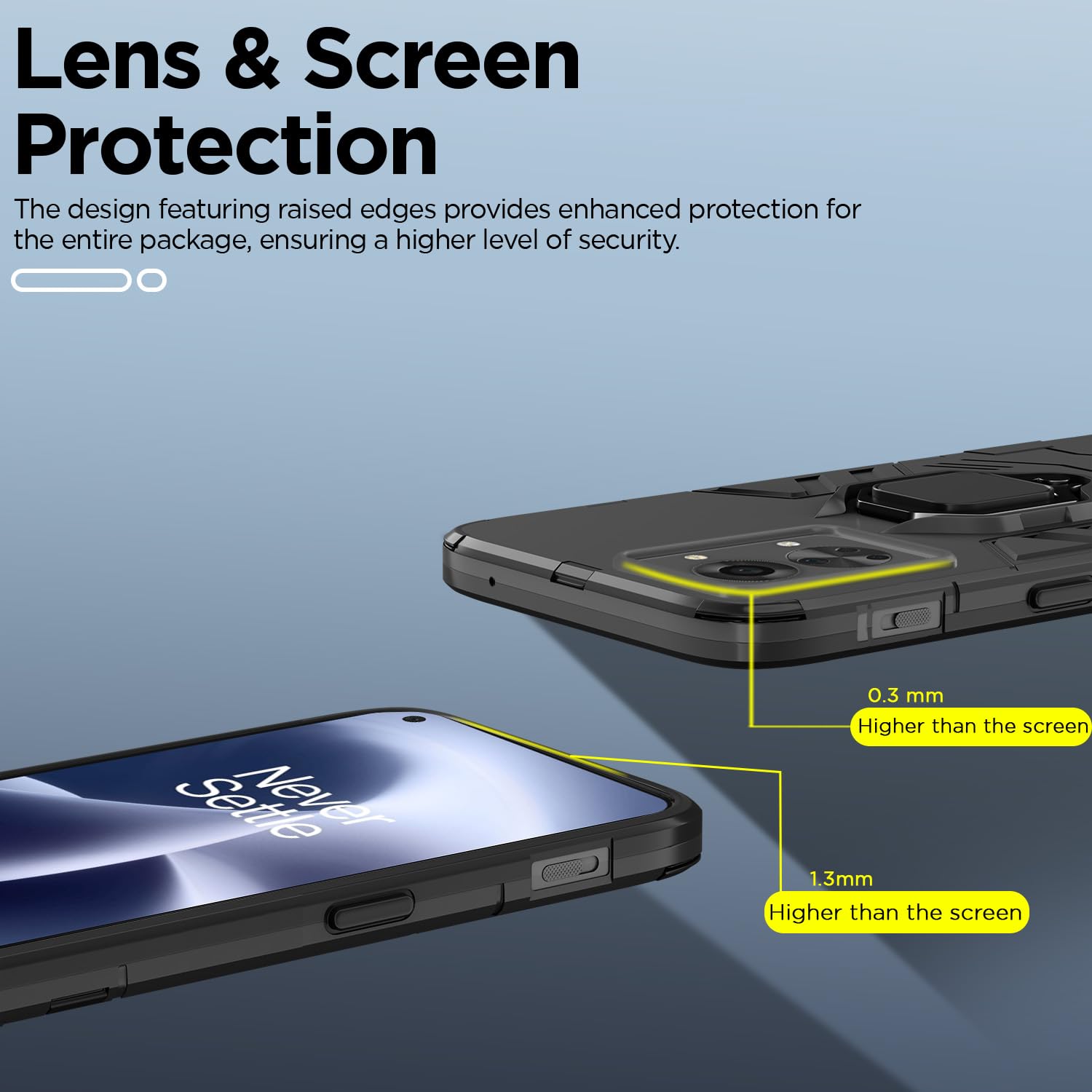 Pikkme OnePlus Nord 2T 5G D5 Tough Armor Back Cover | Black