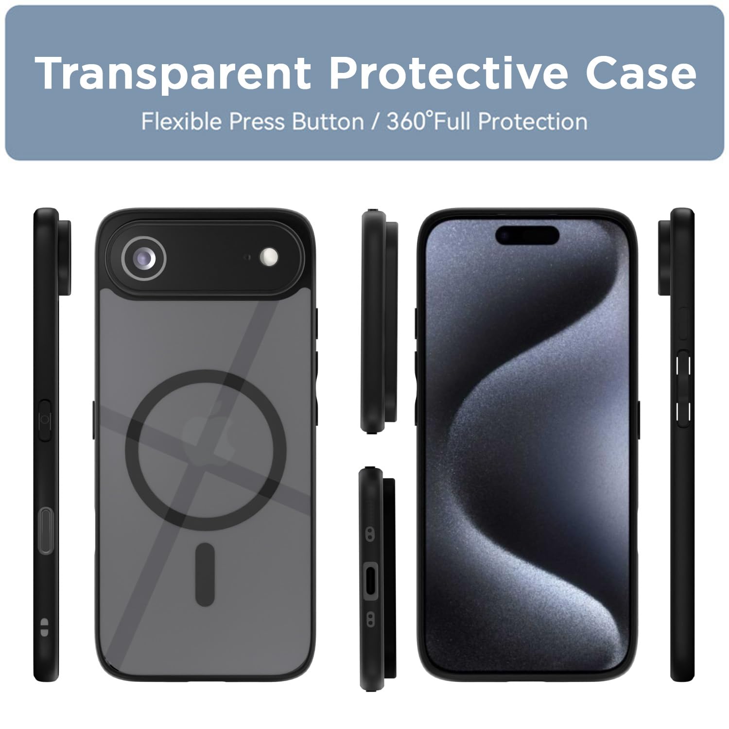 iPhone 17 Air MagSafe mobile back cover in black smoke mag-safe by Pikkme – photo 2