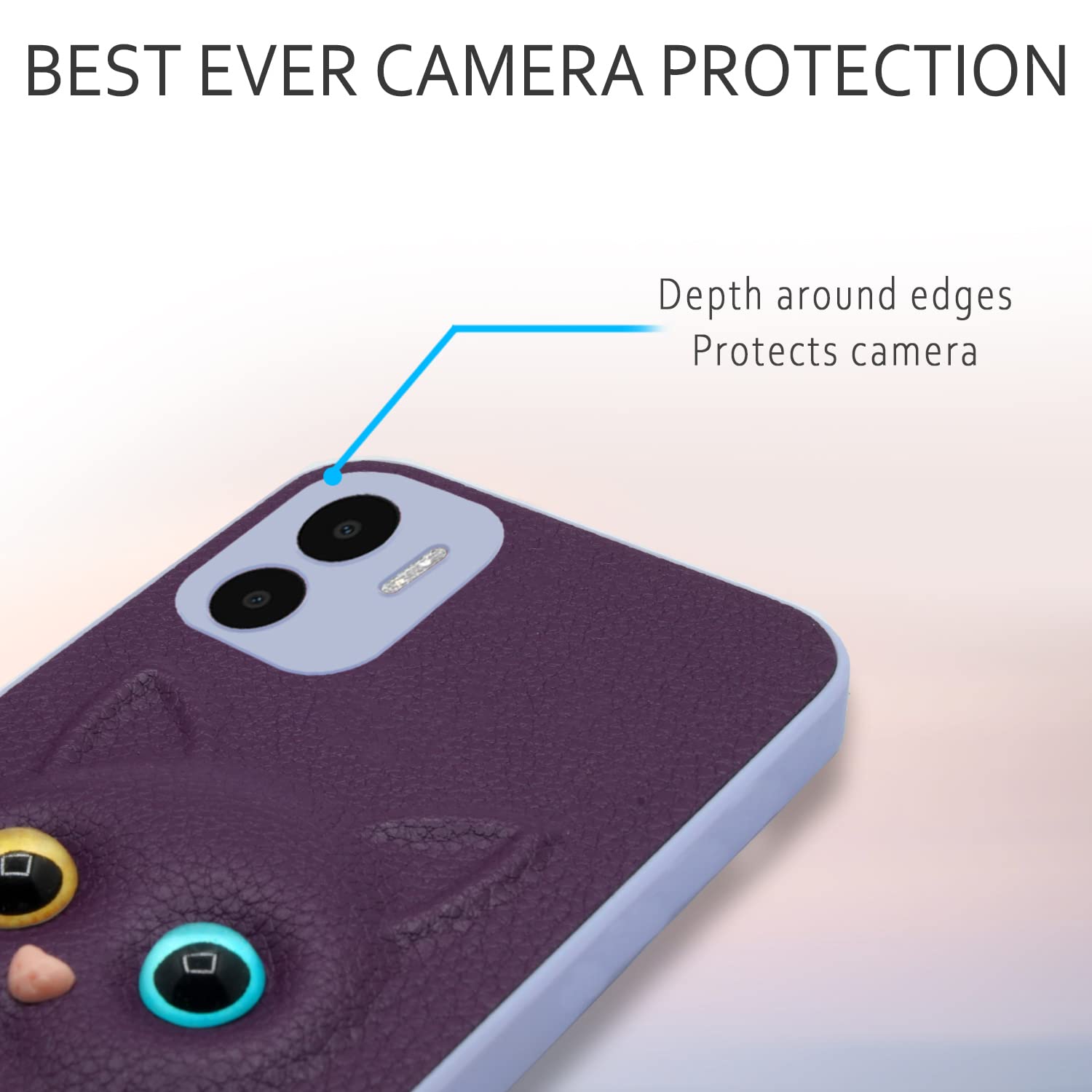 Pikkme Redmi A1 | Redmi A2 Kitty Back Cover (Purple)