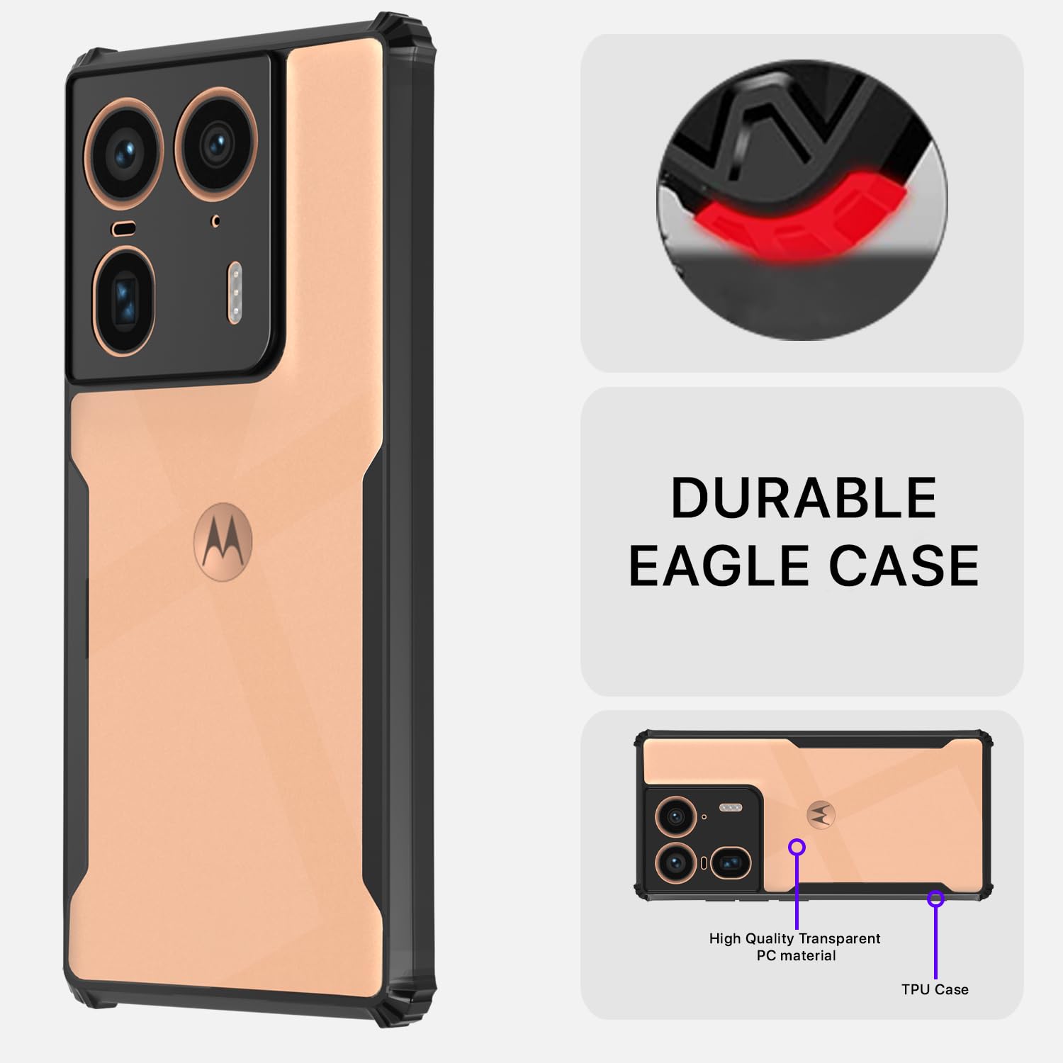 Pikkme black Clear mobile cover for Moto Edge 50 Ultra 5G – photo 5