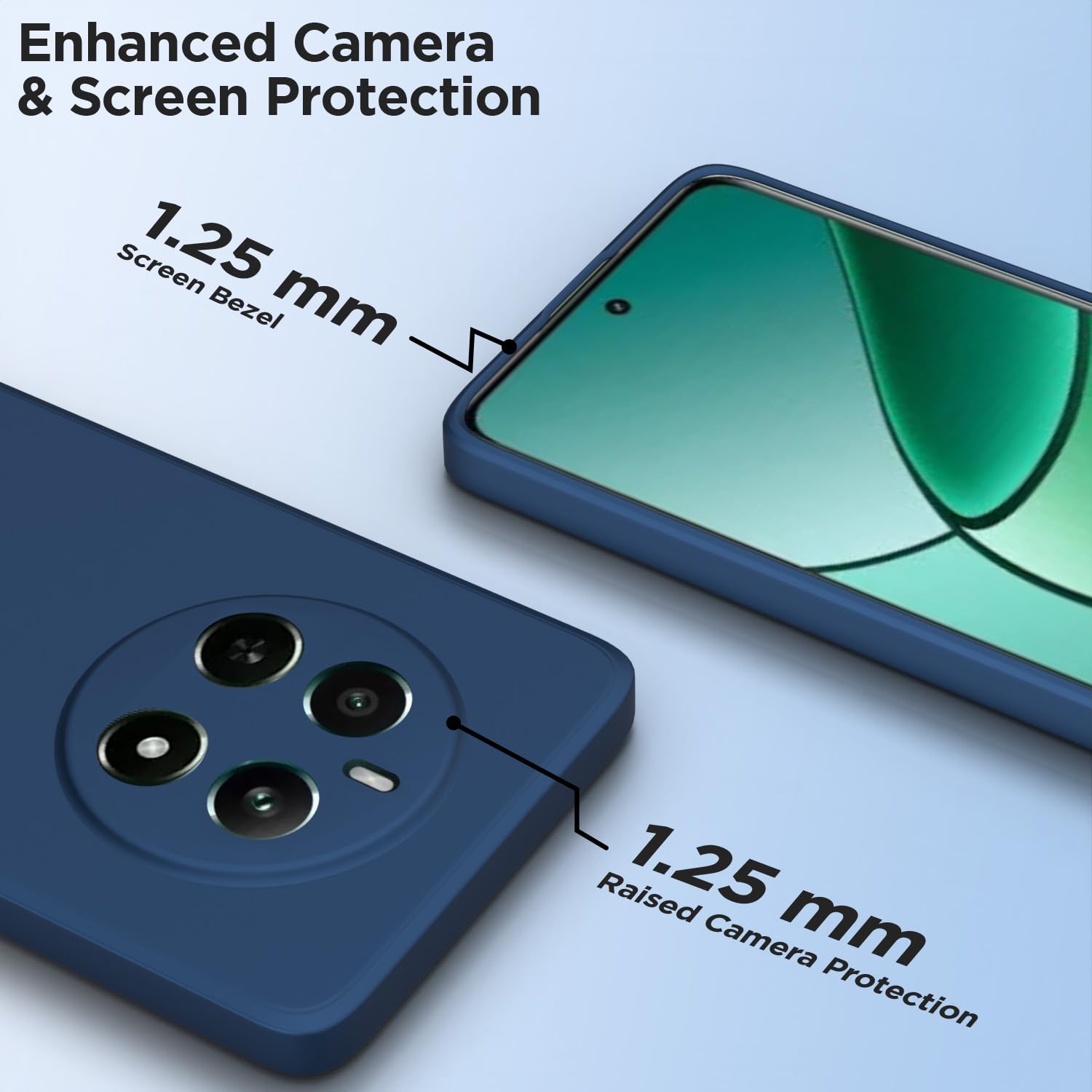 Pikkme Realme 12 5G Liquid Silicone Back Cover (Blue)