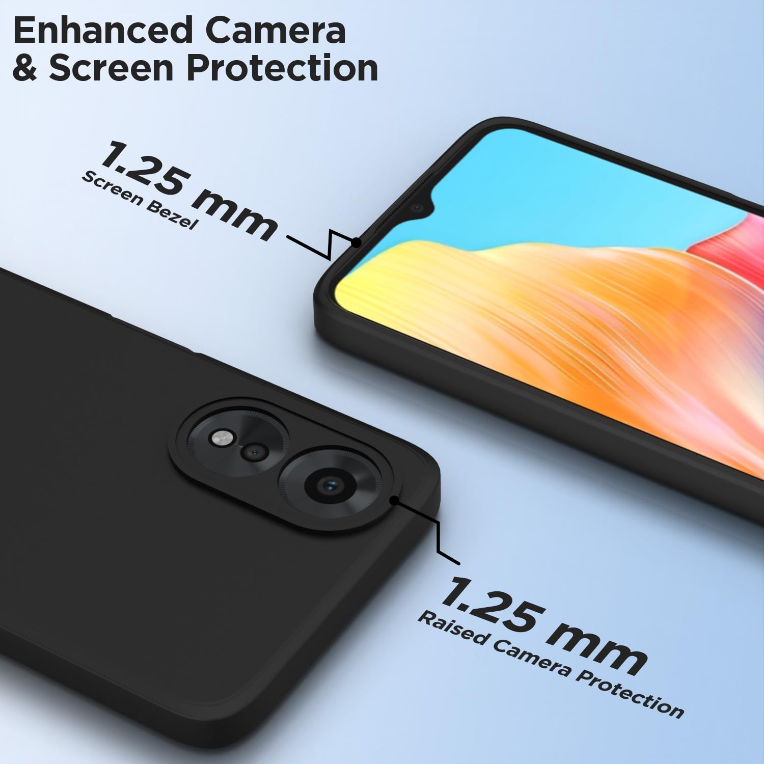 Pikkme Oppo A38 Liquid Silicone Back Cover (Black)