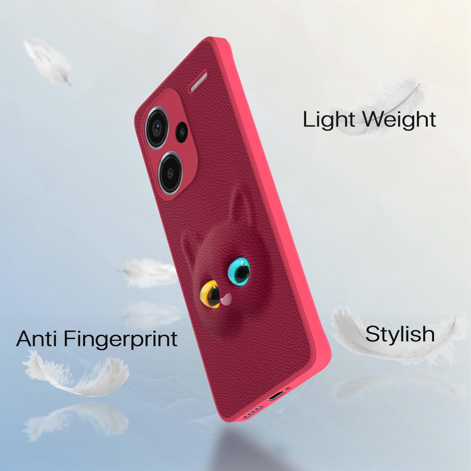 Pikkme Redmi Note 13 Pro Plus 5G Kitty Back Cover (Pink)
