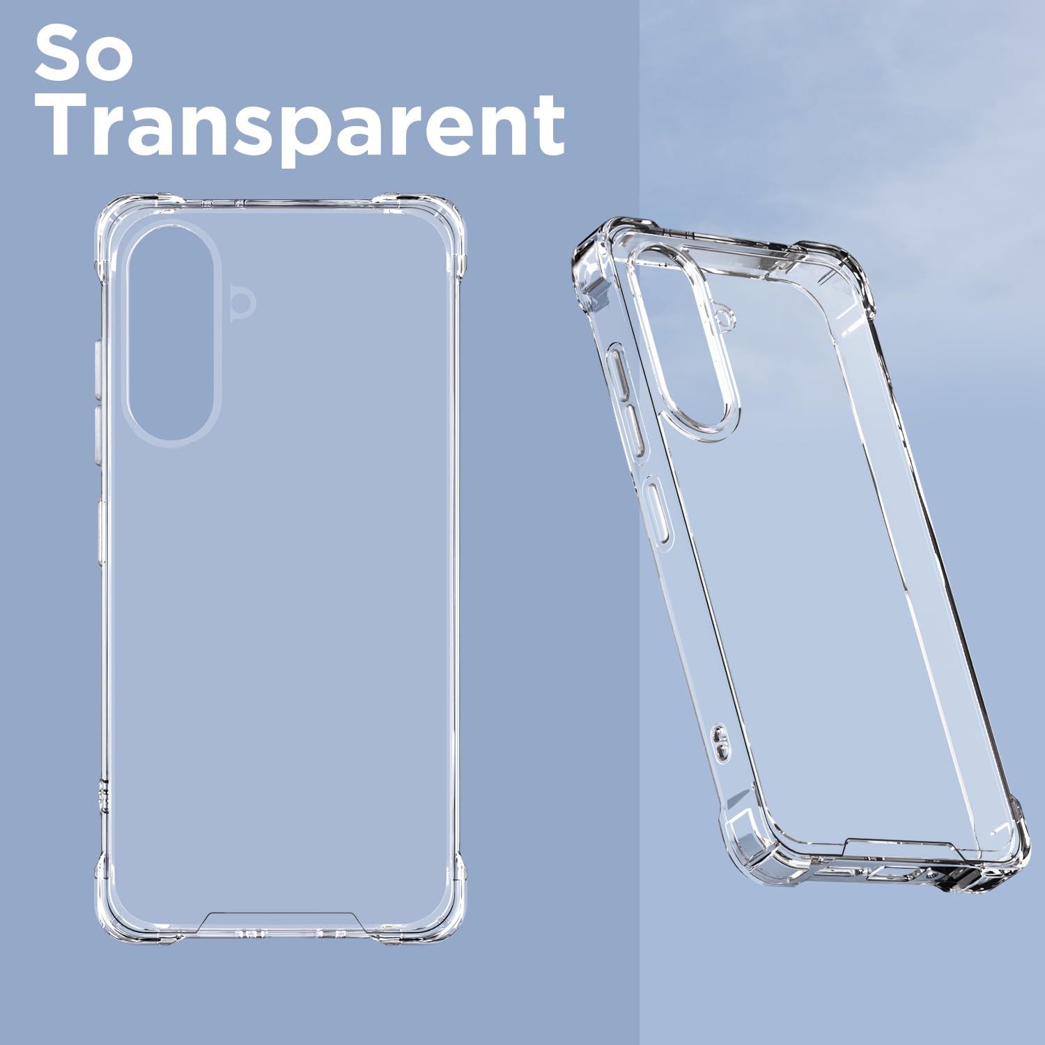 Pikkme Samsung Galaxy A55 5G PC + TPU Crystal Clear Transparent Back Cover (Transparent)