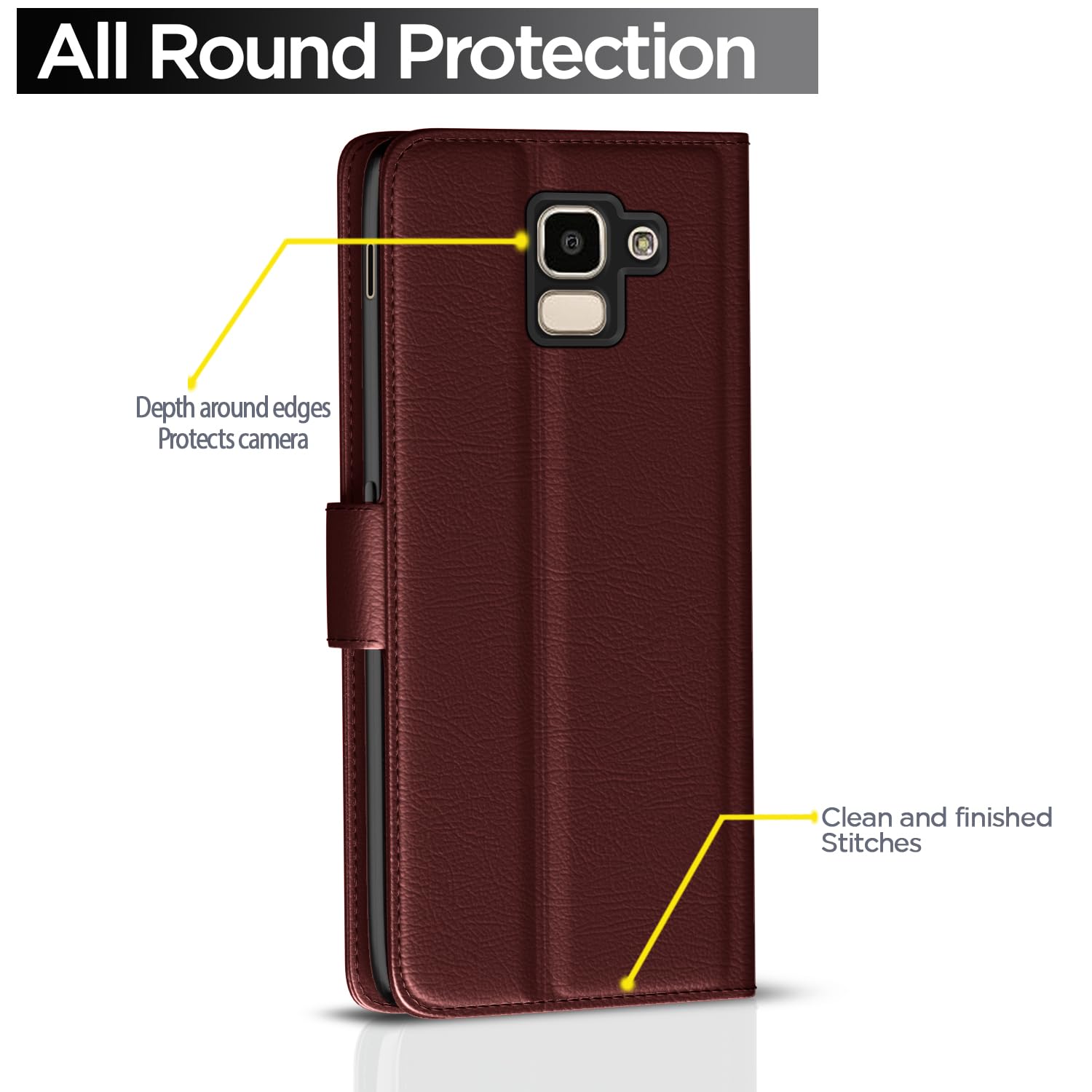 Pikkme brown Wallet flip case for Samsung J6 2018 – photo 4